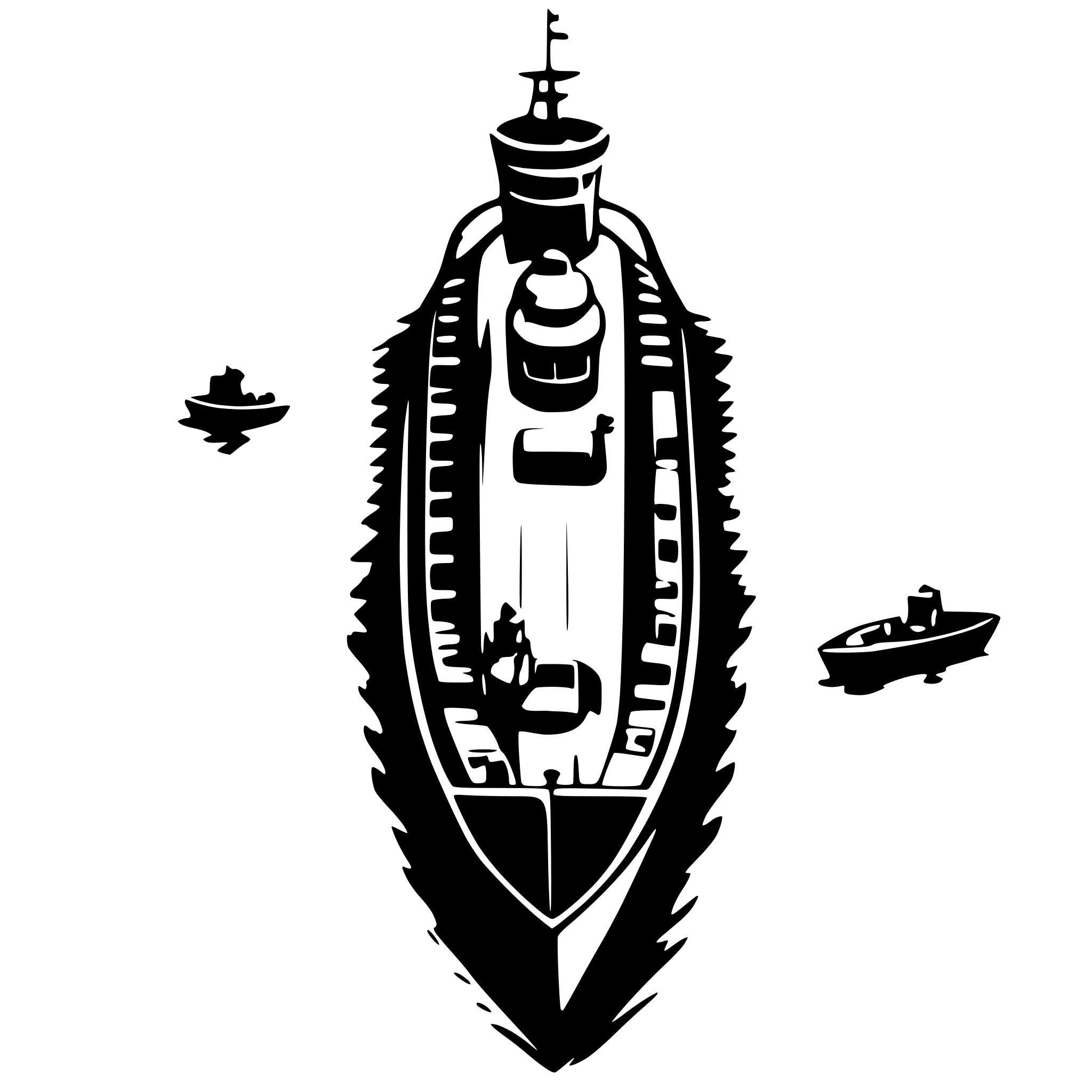AI-generated SVG of a ship from a topdown perspective