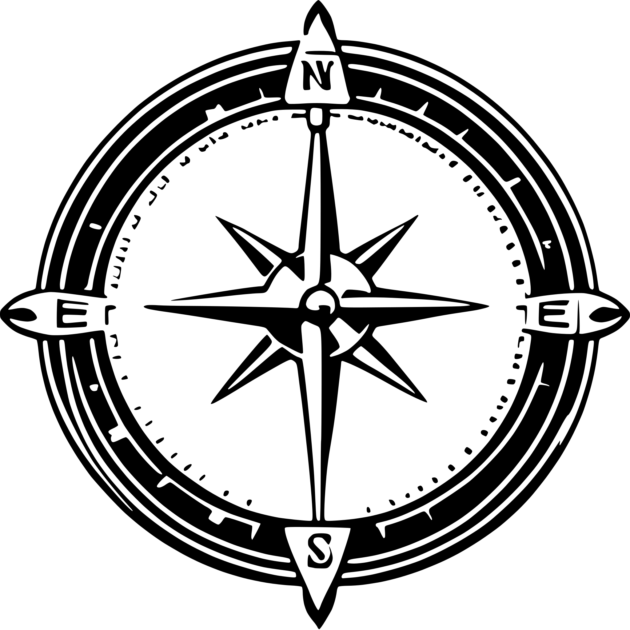 AI-generated SVG of 'art nouveau compass'