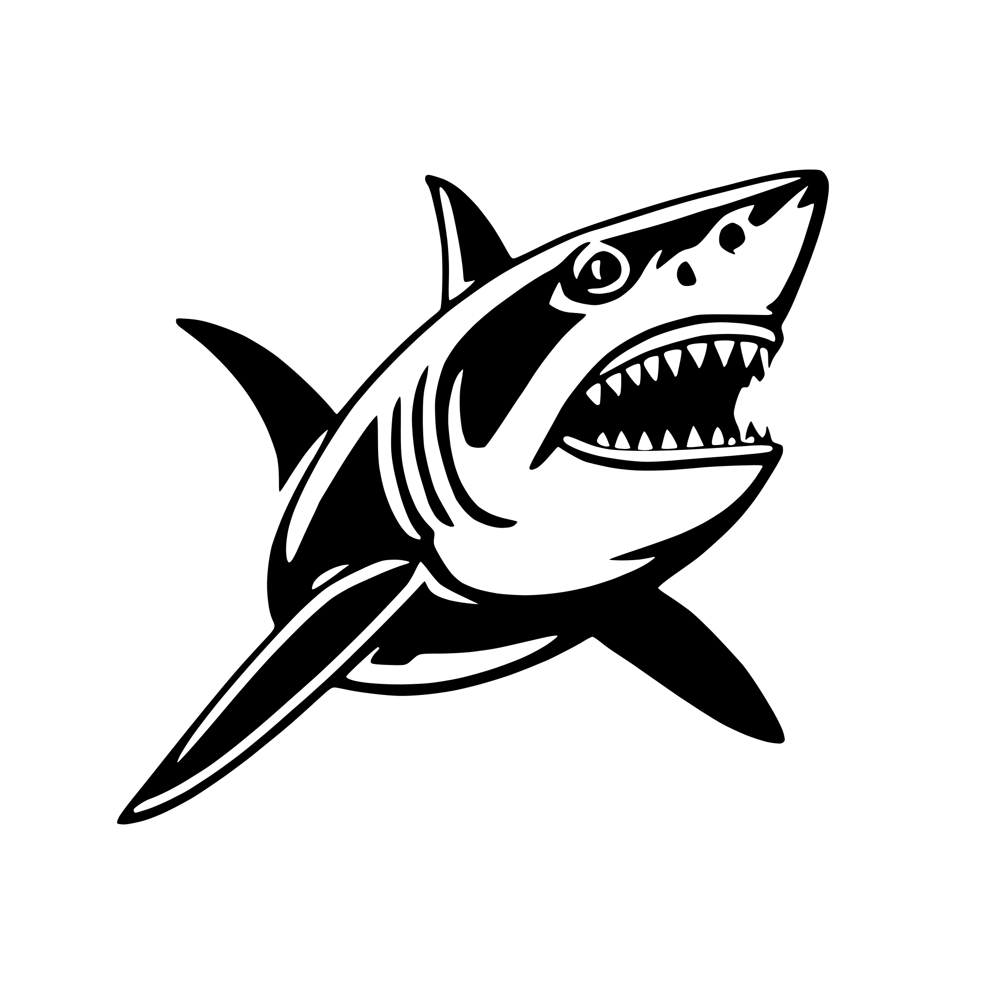 AI-generated SVG of 'great white shark'