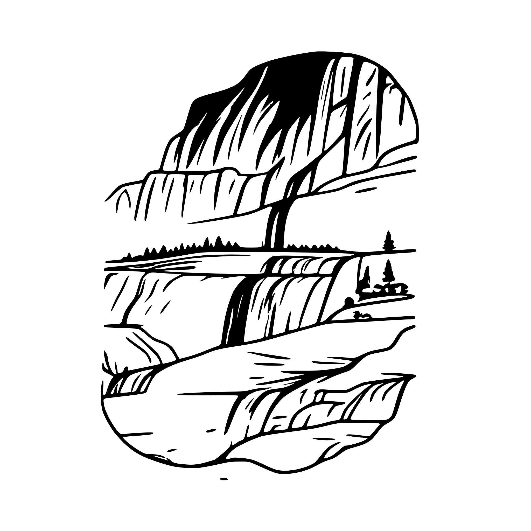AI-generated SVG of a goat island niagara falls