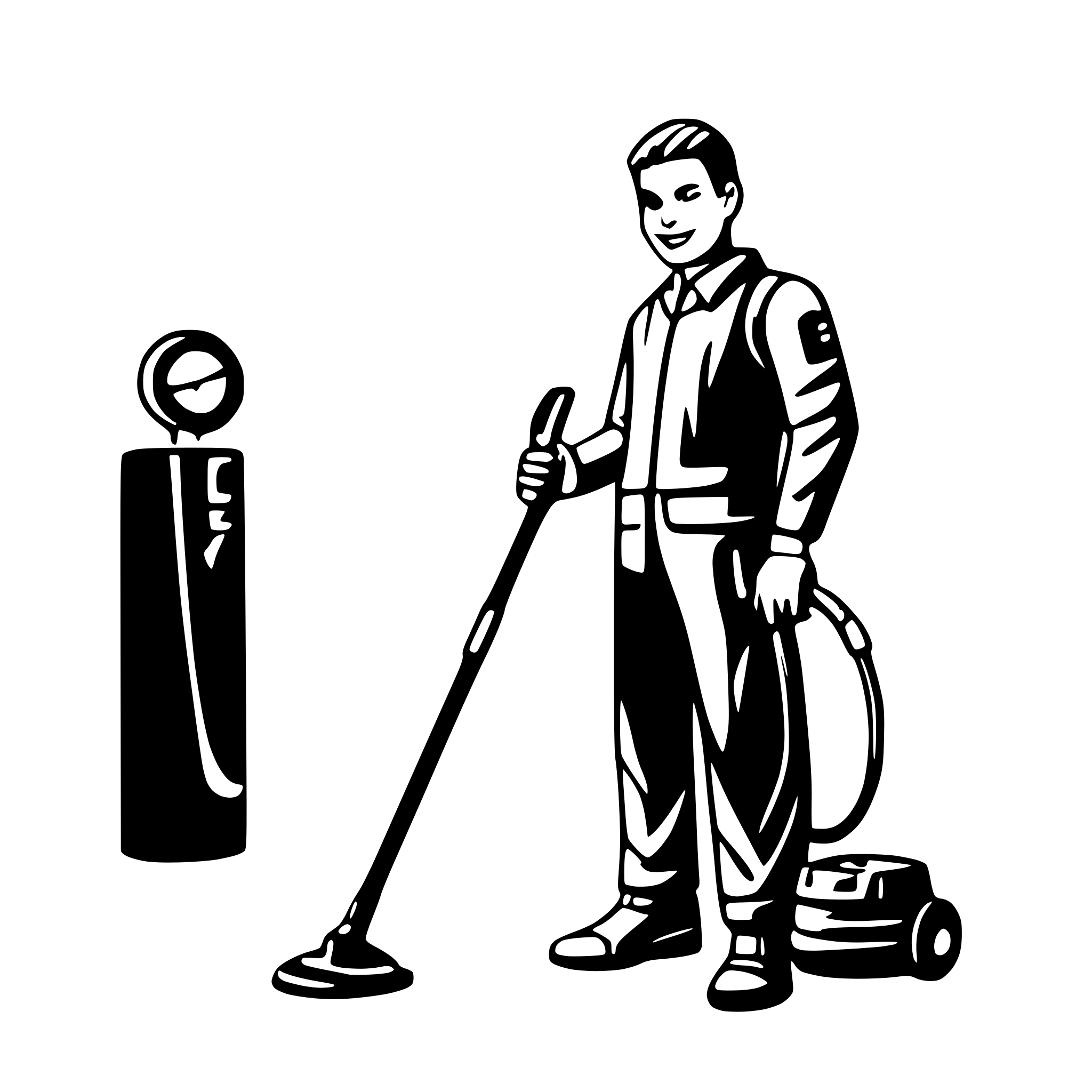 AI-generated SVG of 'Man with a pressure washer'