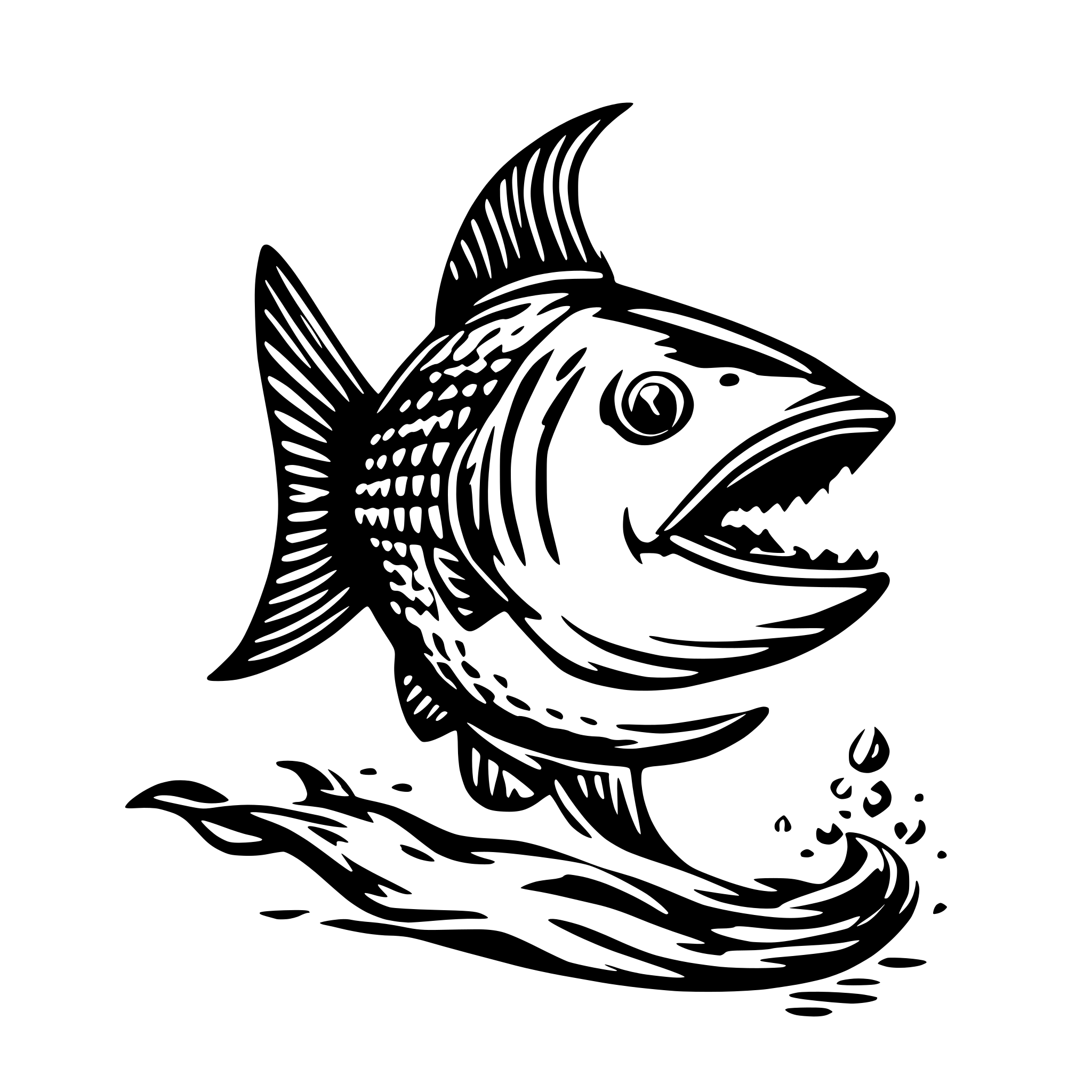 AI-generated SVG of 'side view of elegant toothfish'