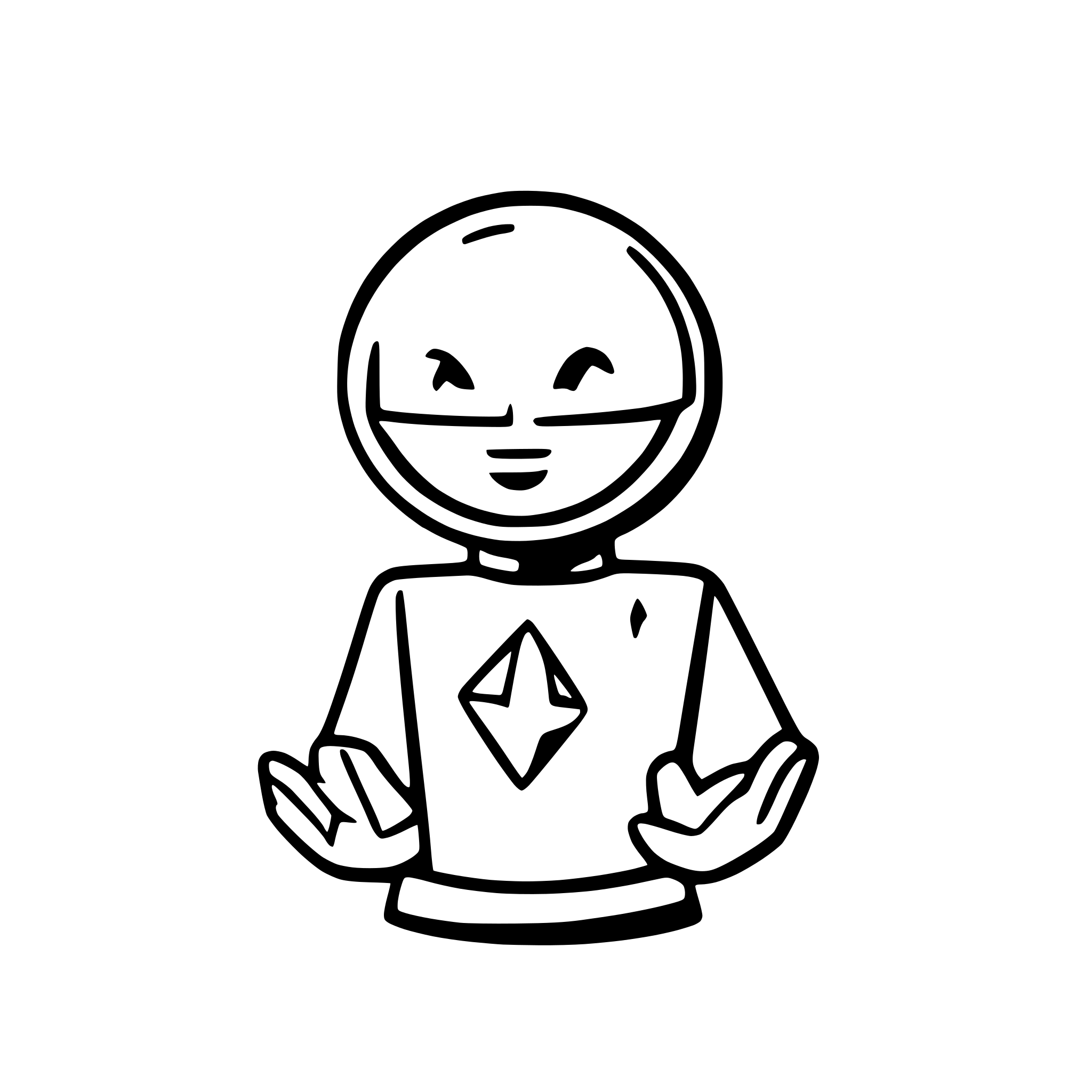 AI-generated SVG of a skinny robot fortune teller with crystal ball