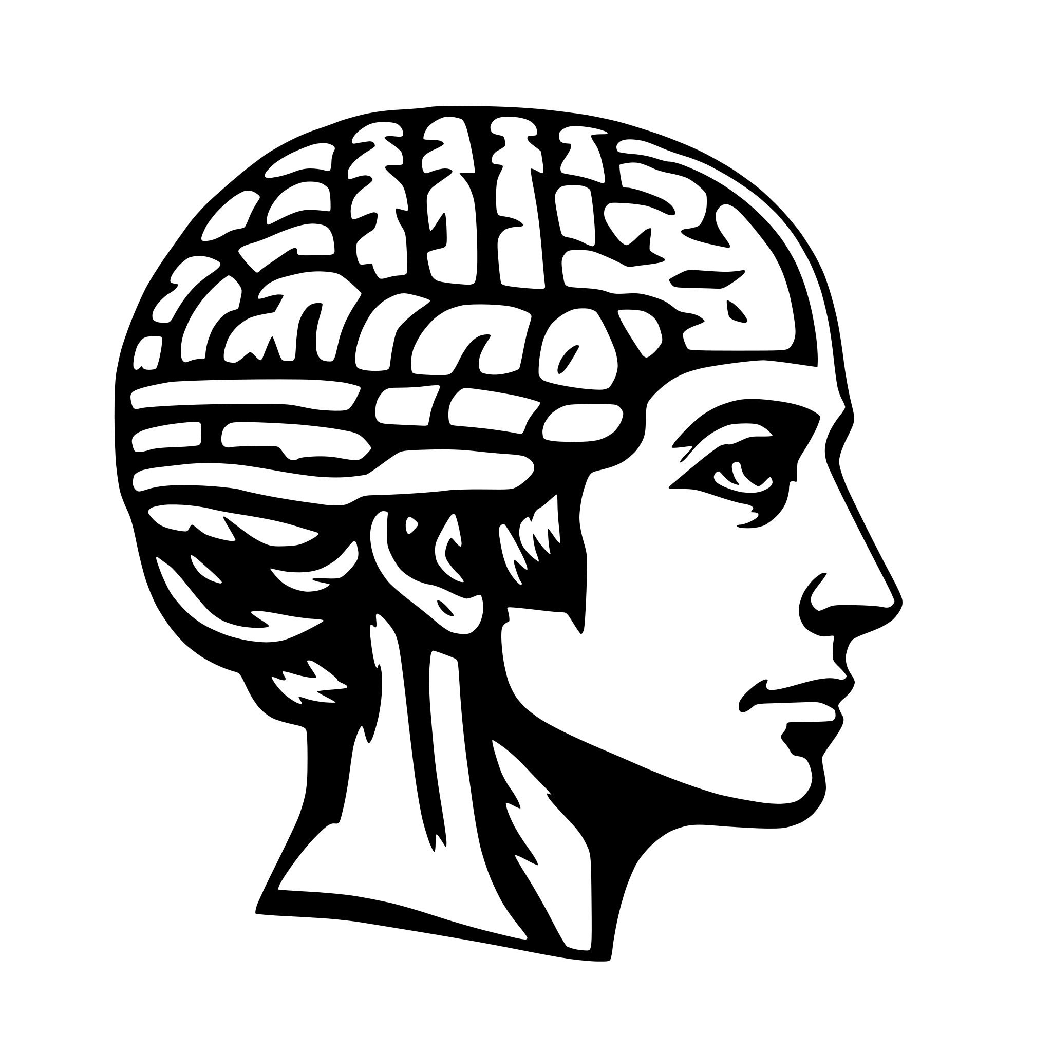 AI-generated SVG of 'brain side view'