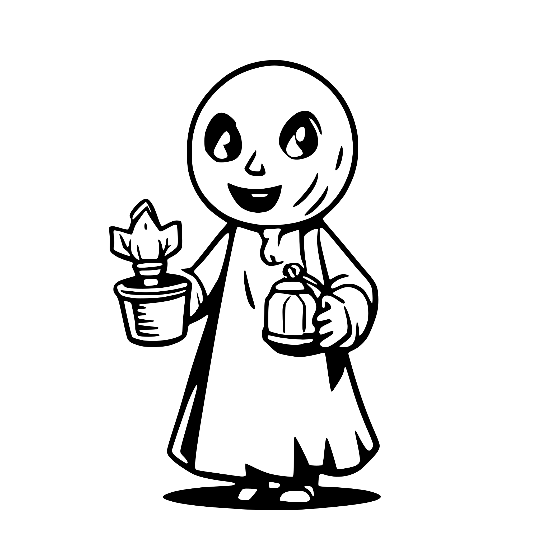 AI-generated SVG of a ghost with a latern in the hand