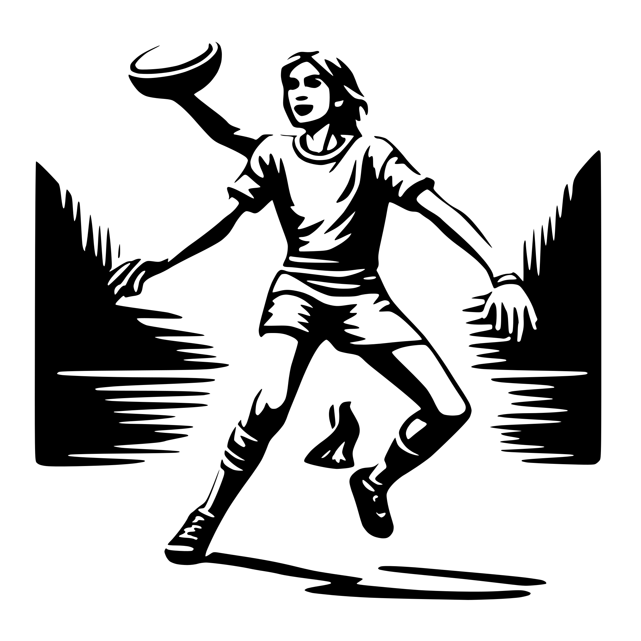 AI-generated SVG of 'ultimate frisbee player'