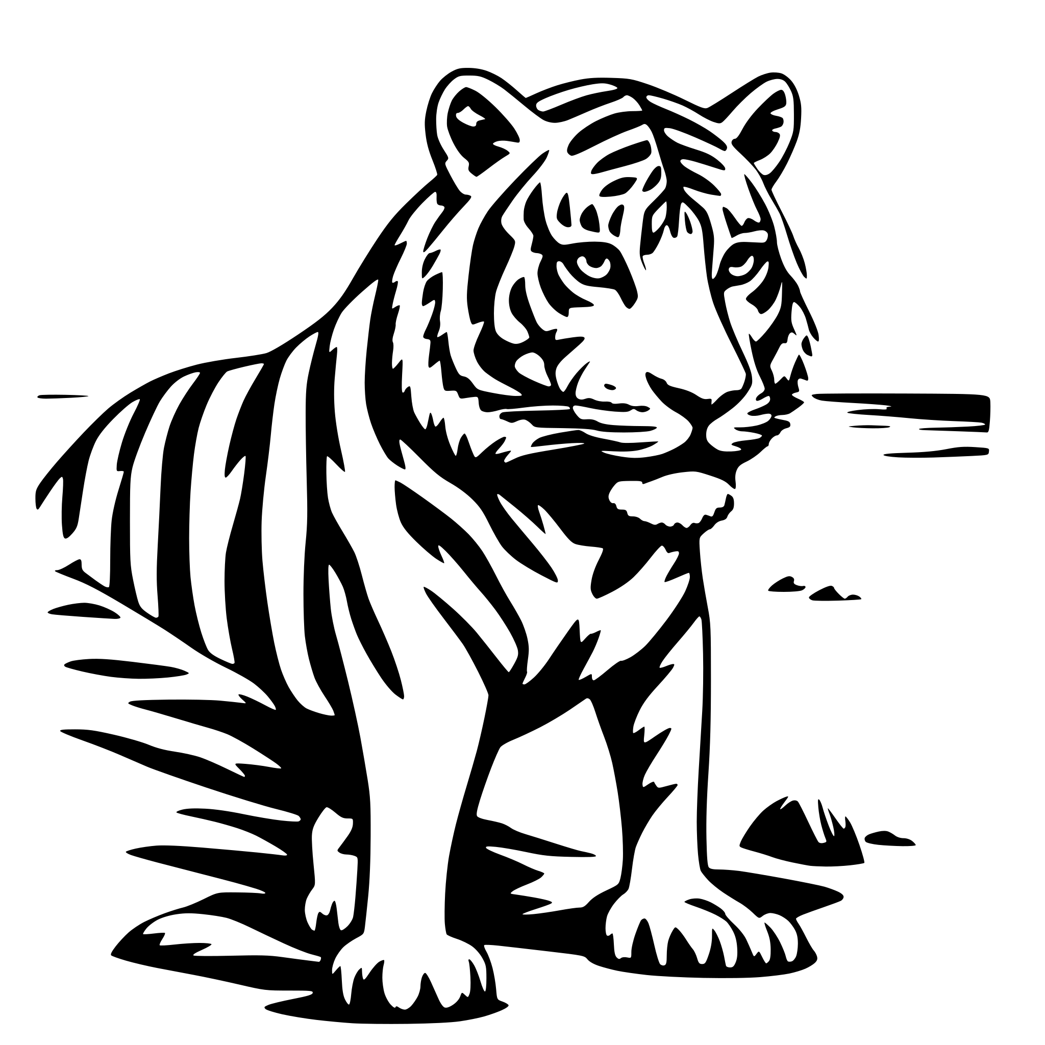 AI-generated SVG of 'tigre en la playa'