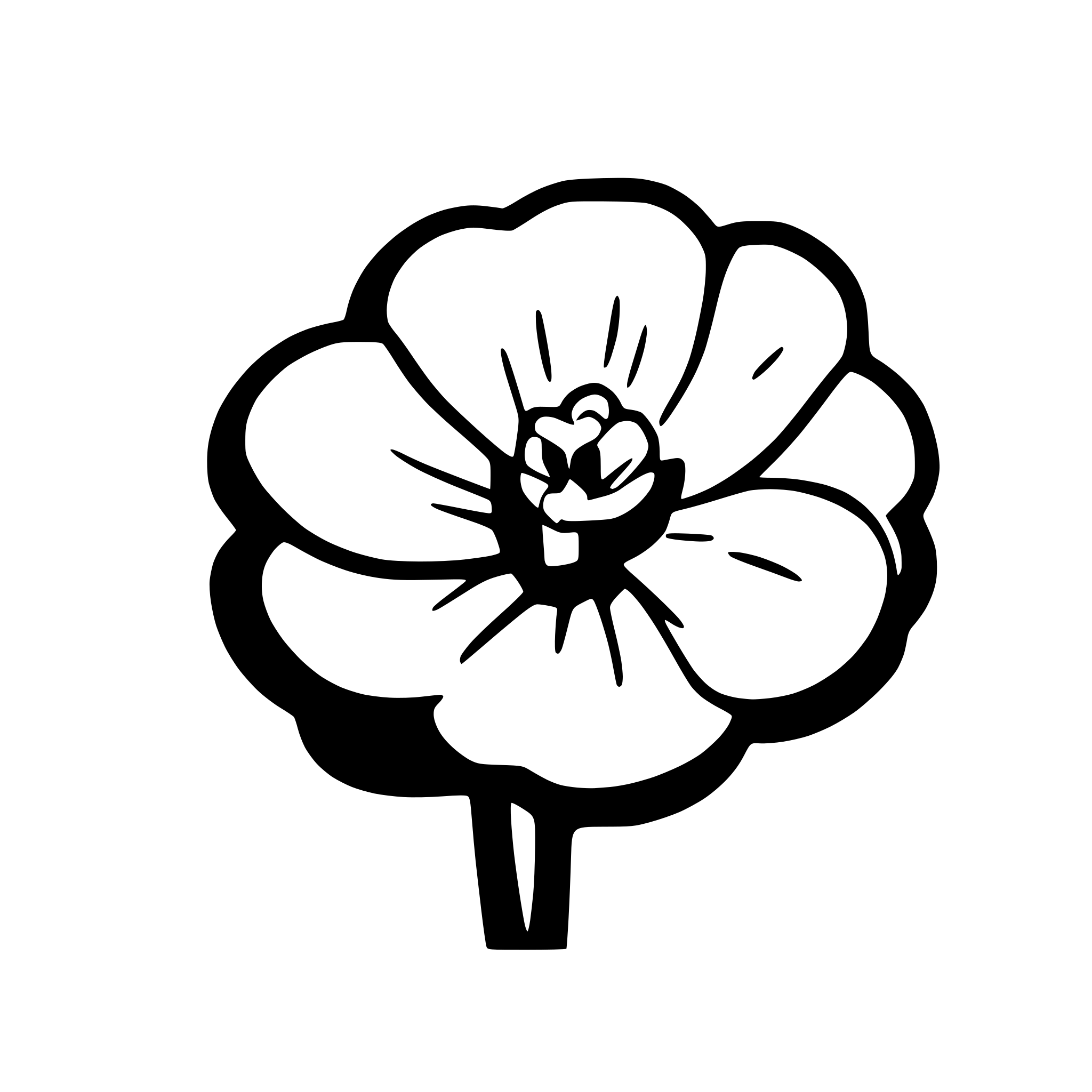 AI-generated SVG of a african violet saintpaulia blossom
