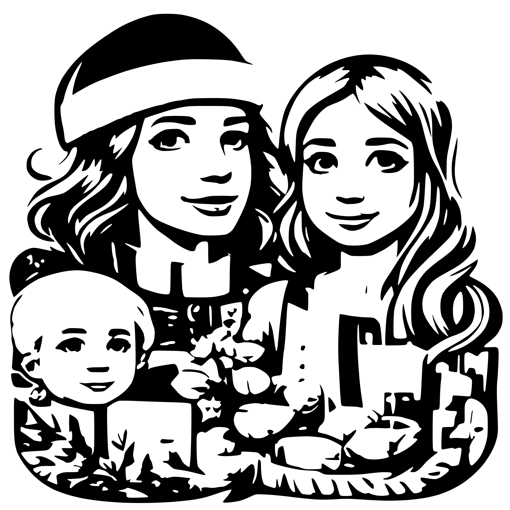 AI-generated SVG of a christmas family