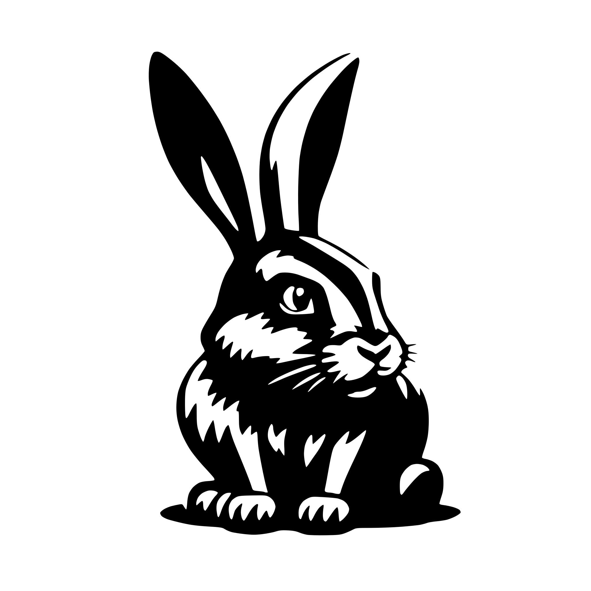 AI-generated SVG of a angry black rabbit