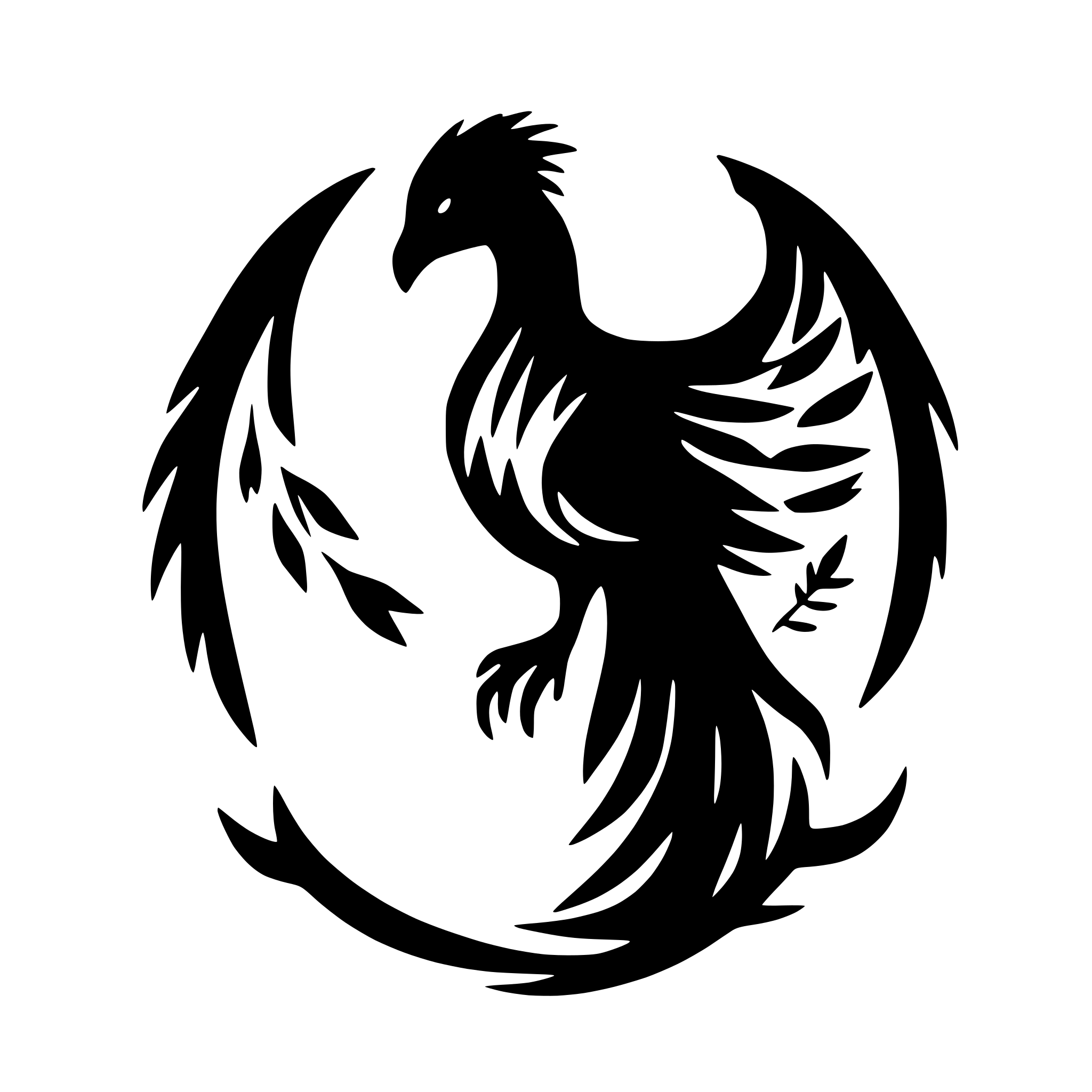 AI-generated SVG of 'phoenix rising from ashes'