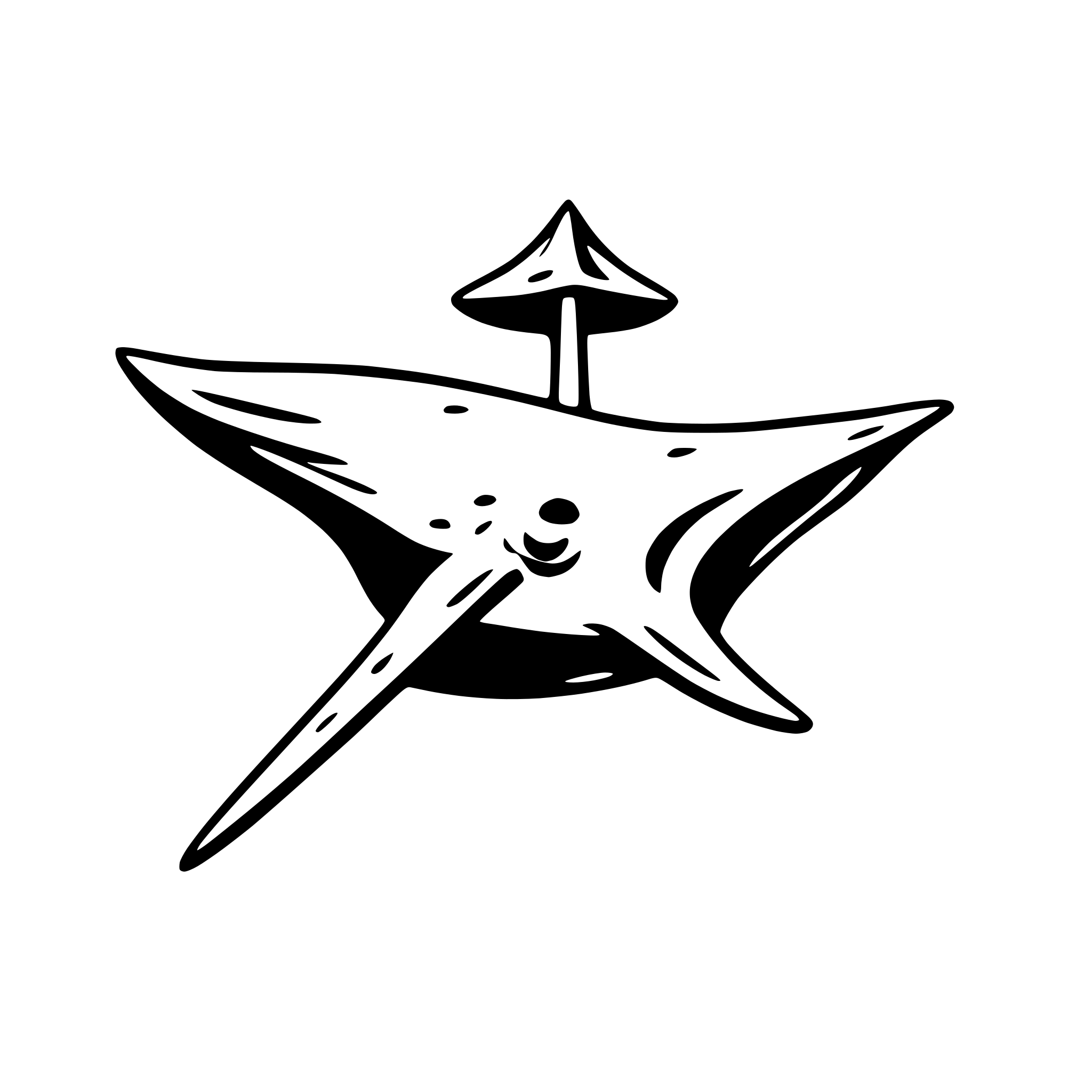 AI-generated SVG of a stingray gliding