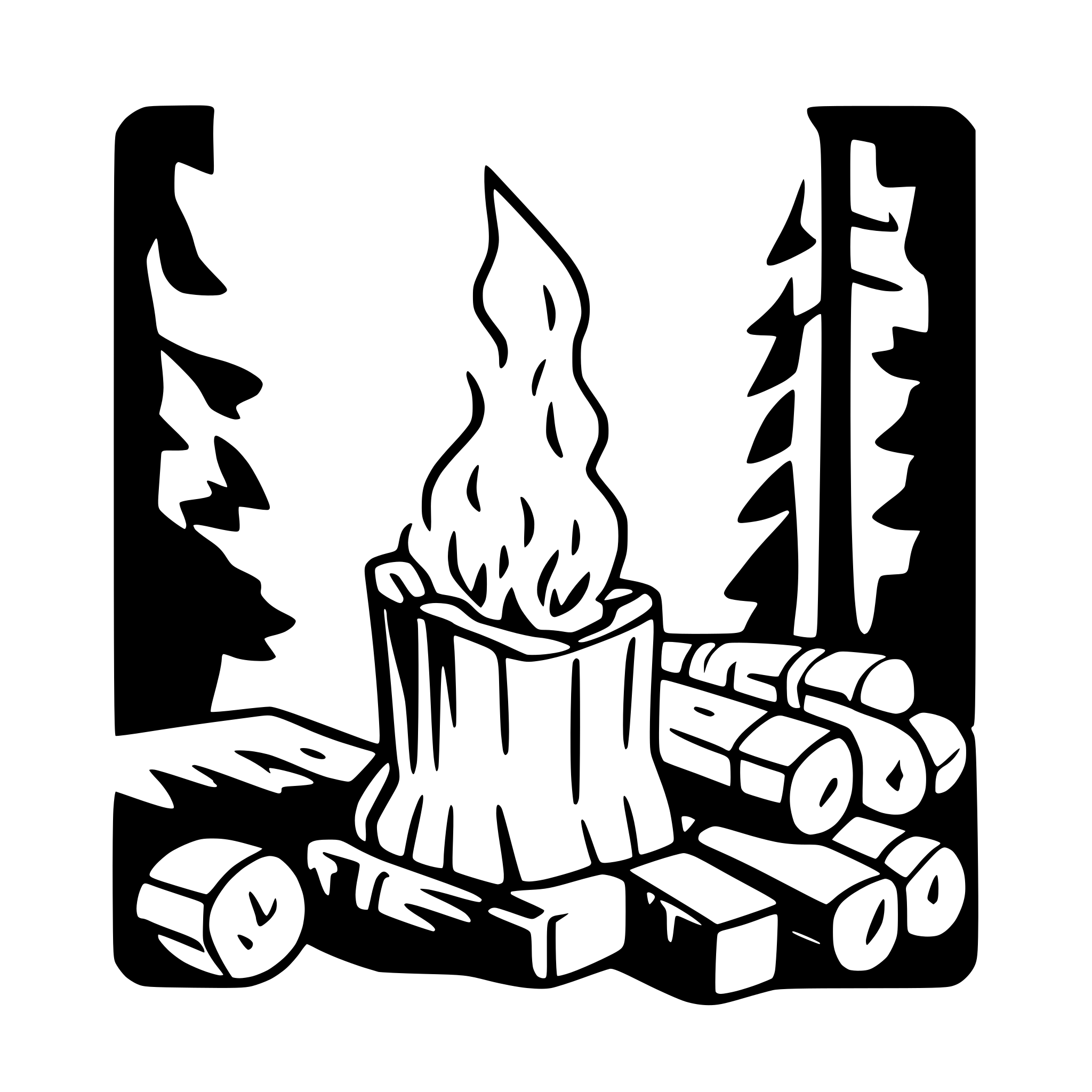 AI-generated SVG of a 2d simple campfire and logs