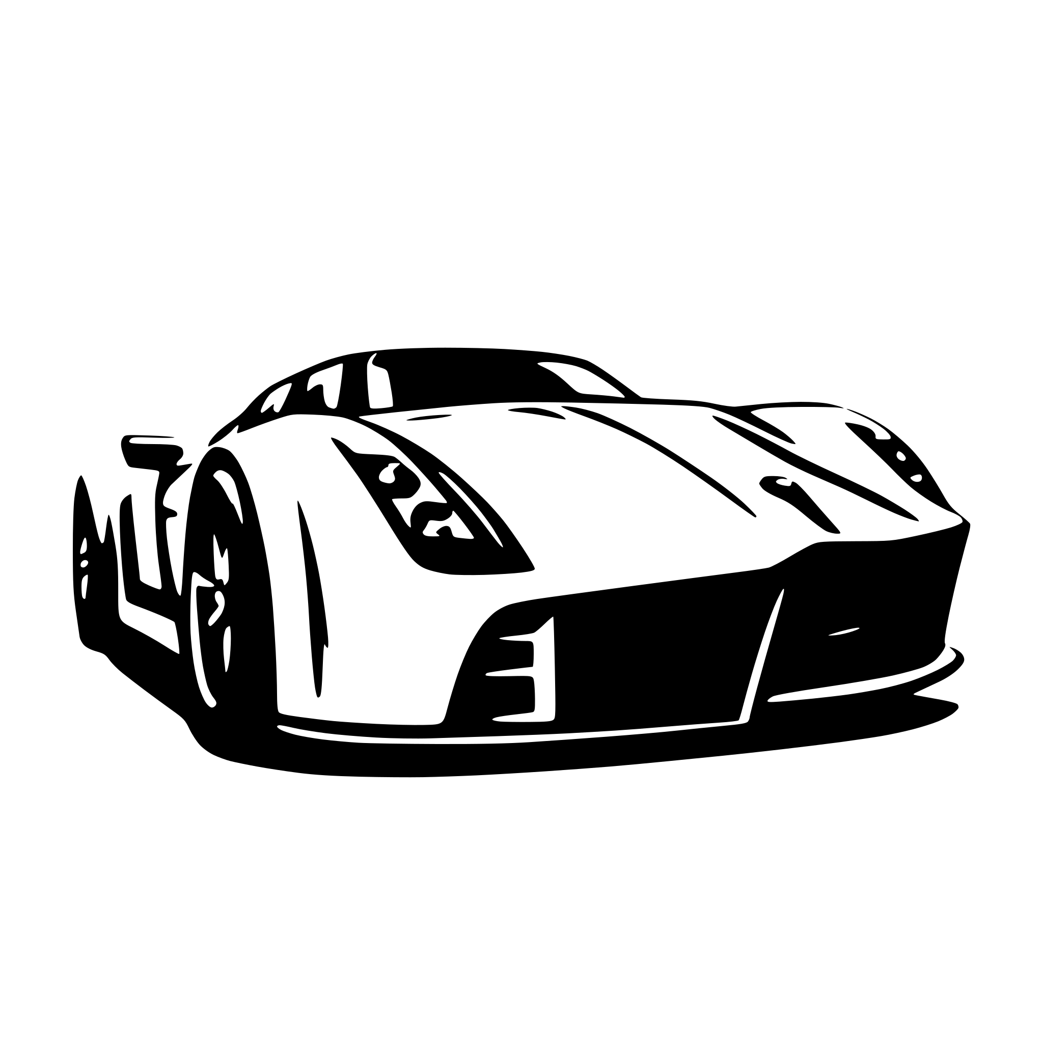 AI-generated SVG of a hyper car, side flat view simple modern very aero dynamic