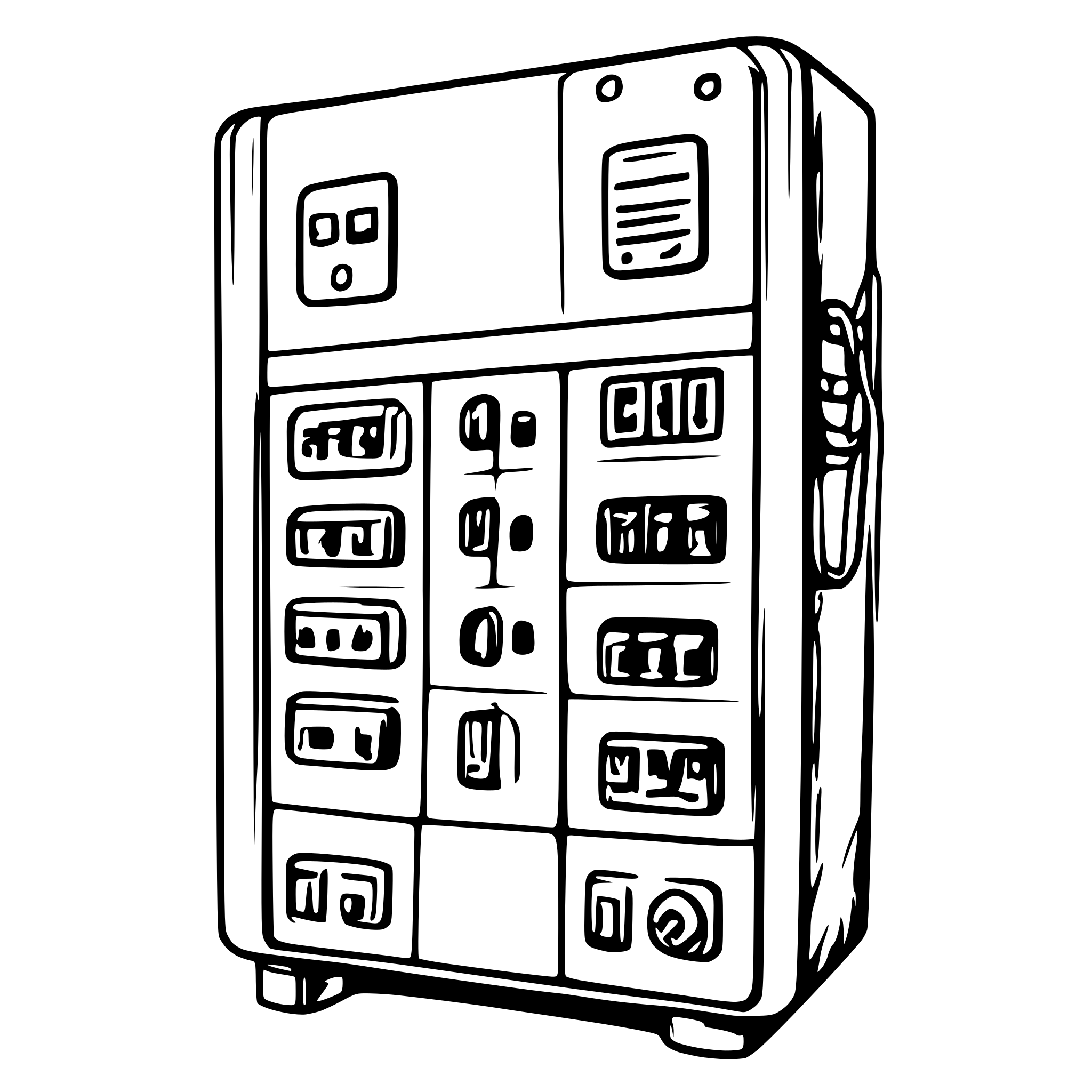 AI-generated SVG of a electrical cabinet 2d color front view