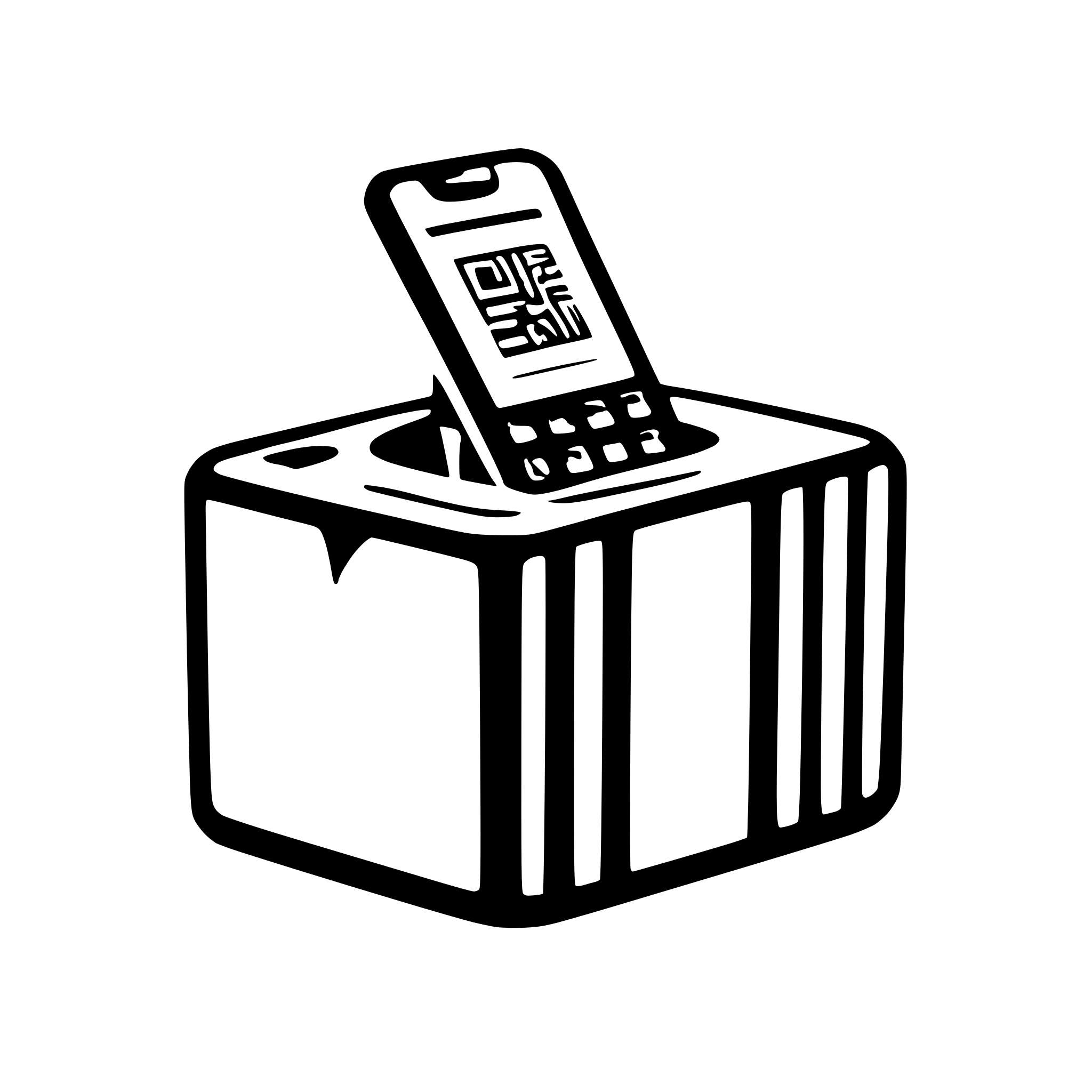 AI-generated SVG of a a smartphone scanning a barcode on a parcel AI-generated SVG of a a smartphone scanning a barcode on a parcel