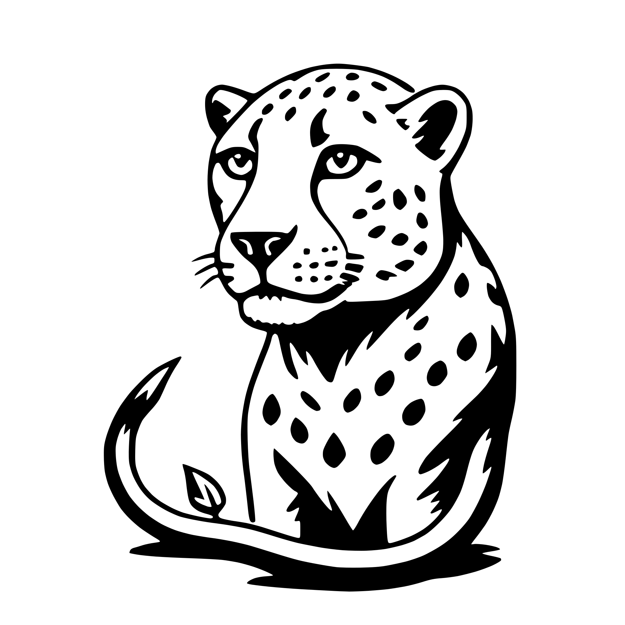 AI-generated SVG of a cheetah with compass