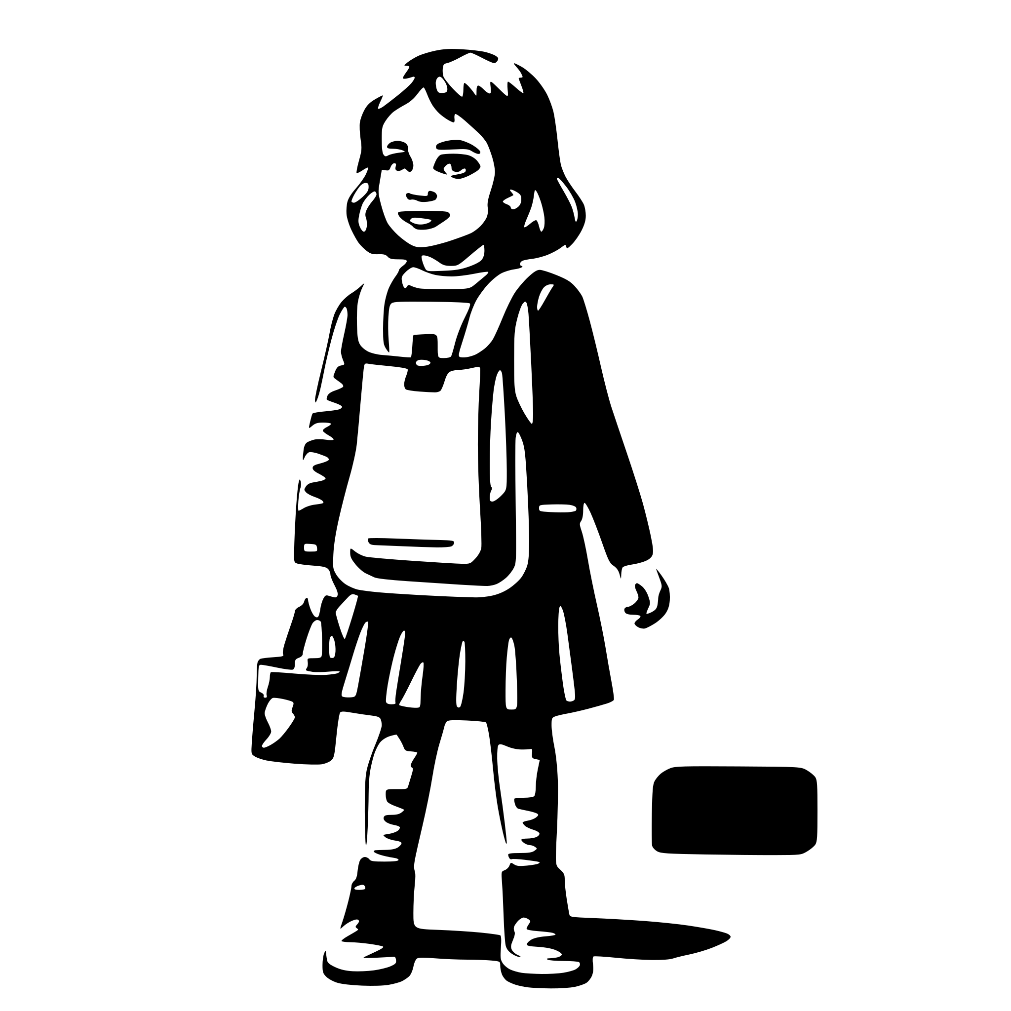 AI-generated SVG of a child wearing schoolbag