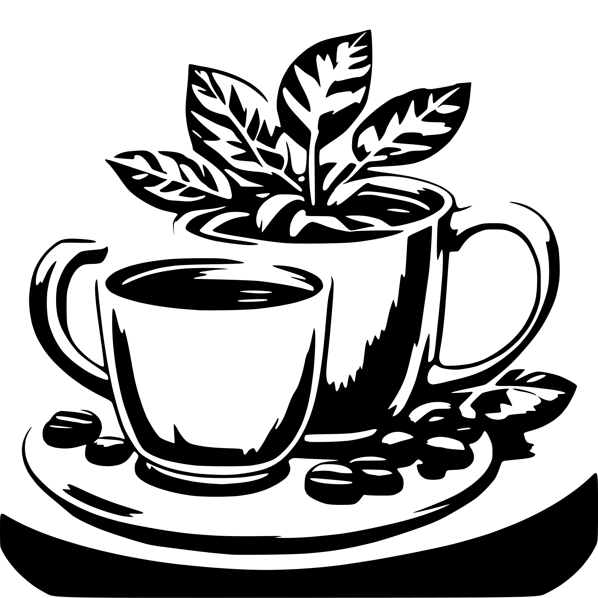 AI-generated SVG of a Kaffetasse Bohnen Schraubenschlüssel