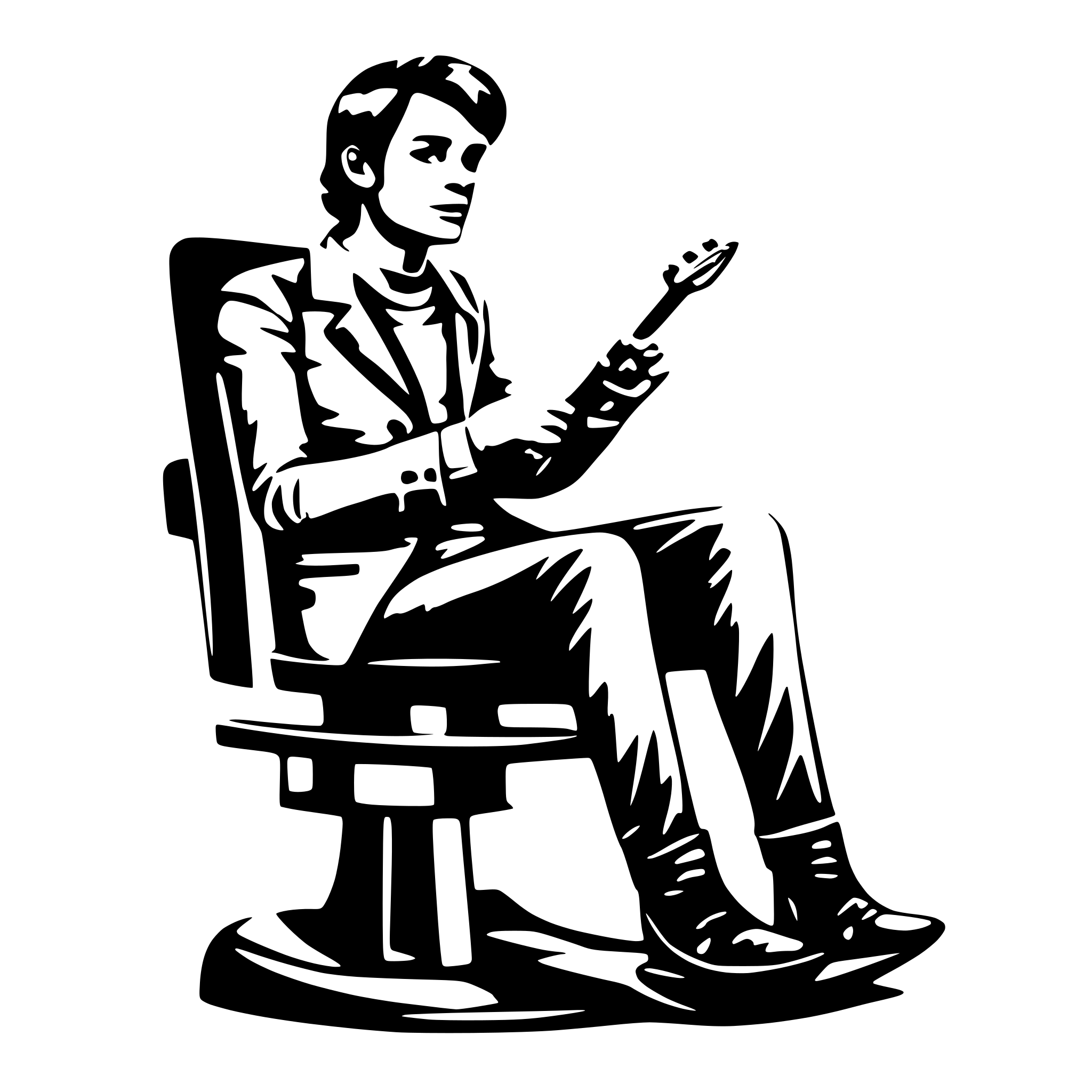 AI-generated SVG of 'time productivity man on the rocker'