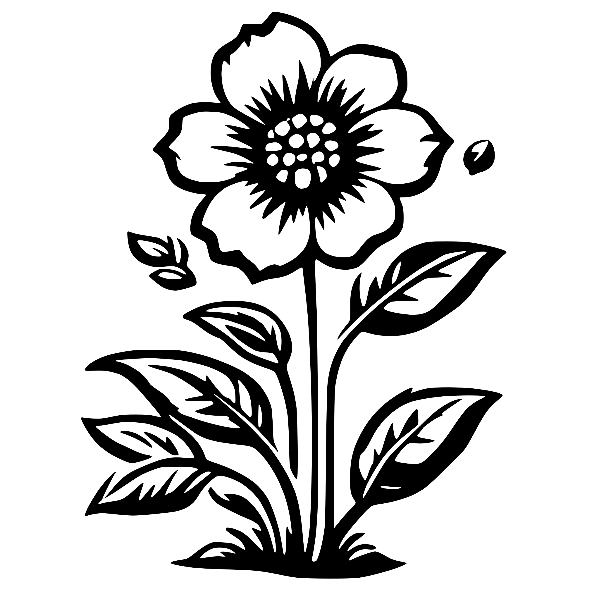 AI-generated SVG of a medieval flower