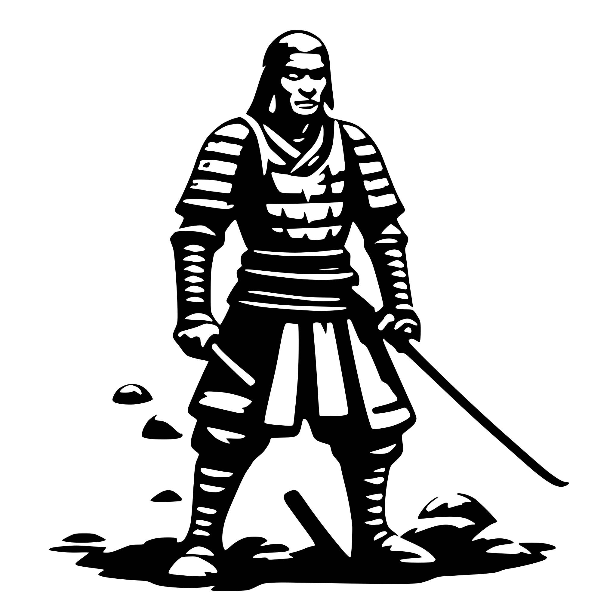 AI-generated SVG of a old samurai