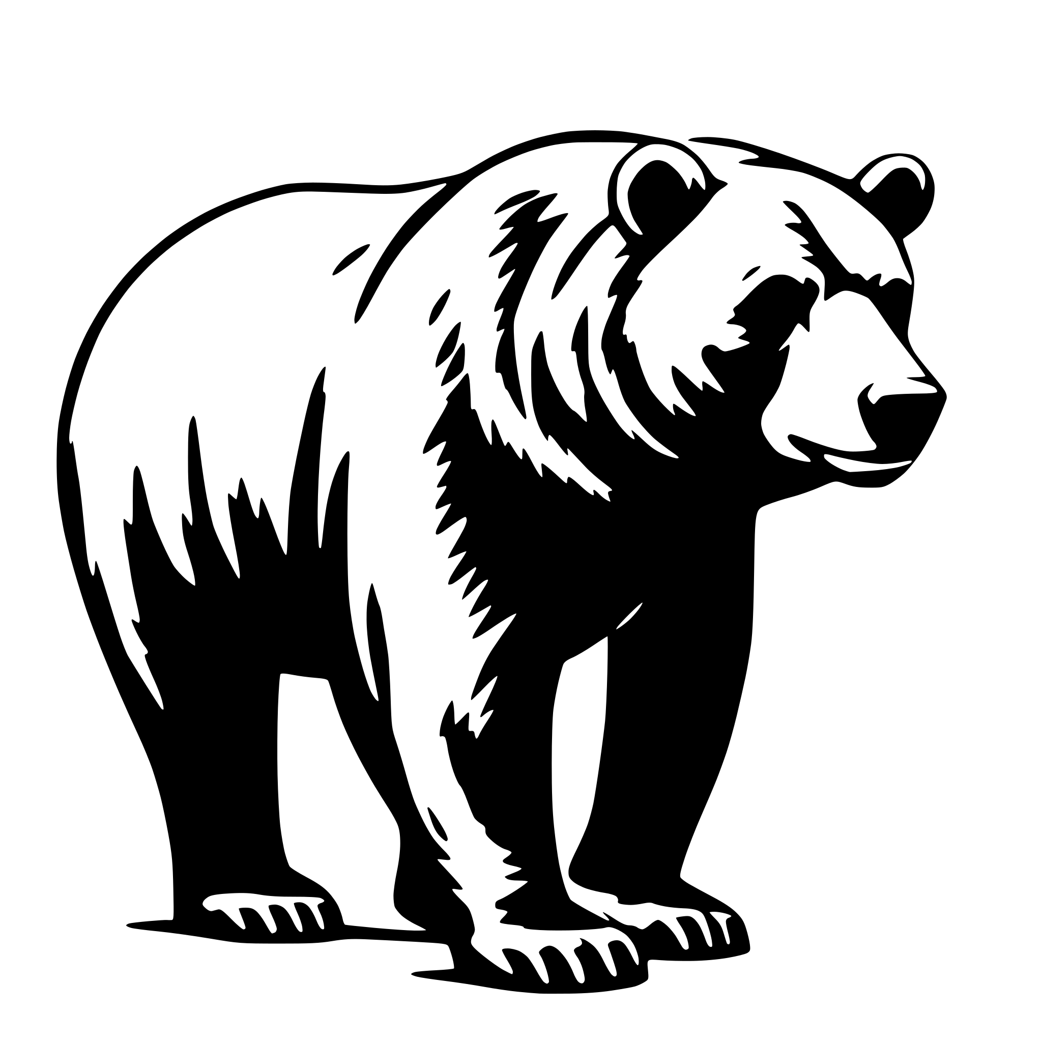 AI-generated SVG of 'bear black white walking'