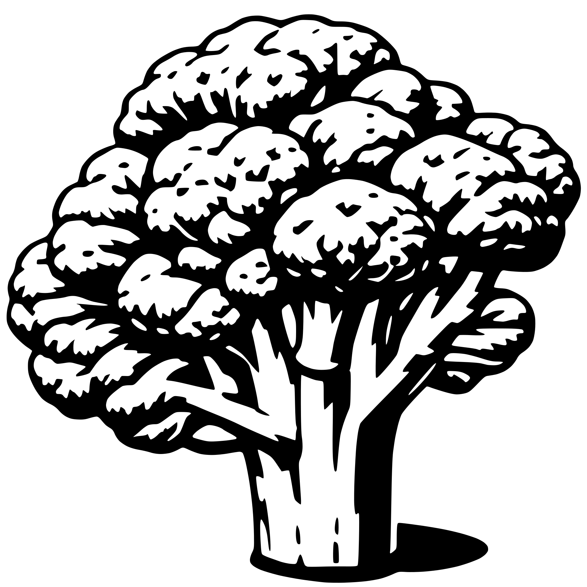 AI-generated SVG of 'a broccoli plant viewed from overhead'