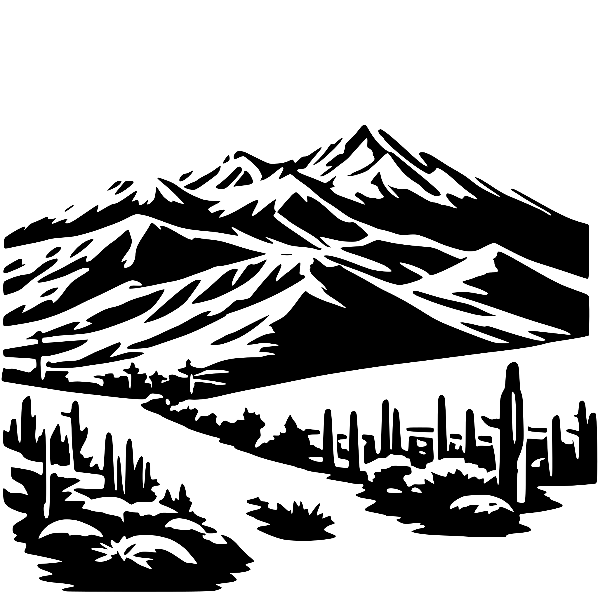 AI-generated SVG of a Mendoza mountains with wind above.