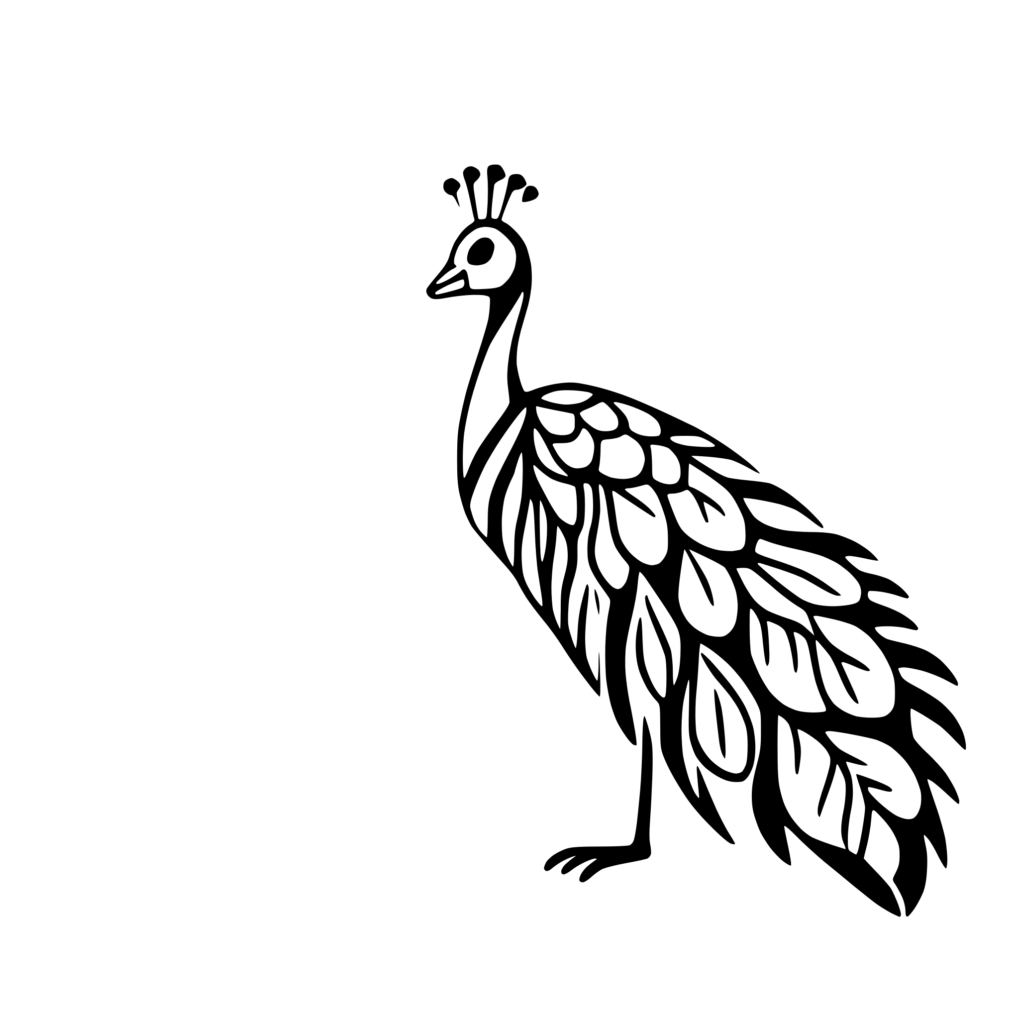 AI-generated SVG of 'peacock spreading feathers'