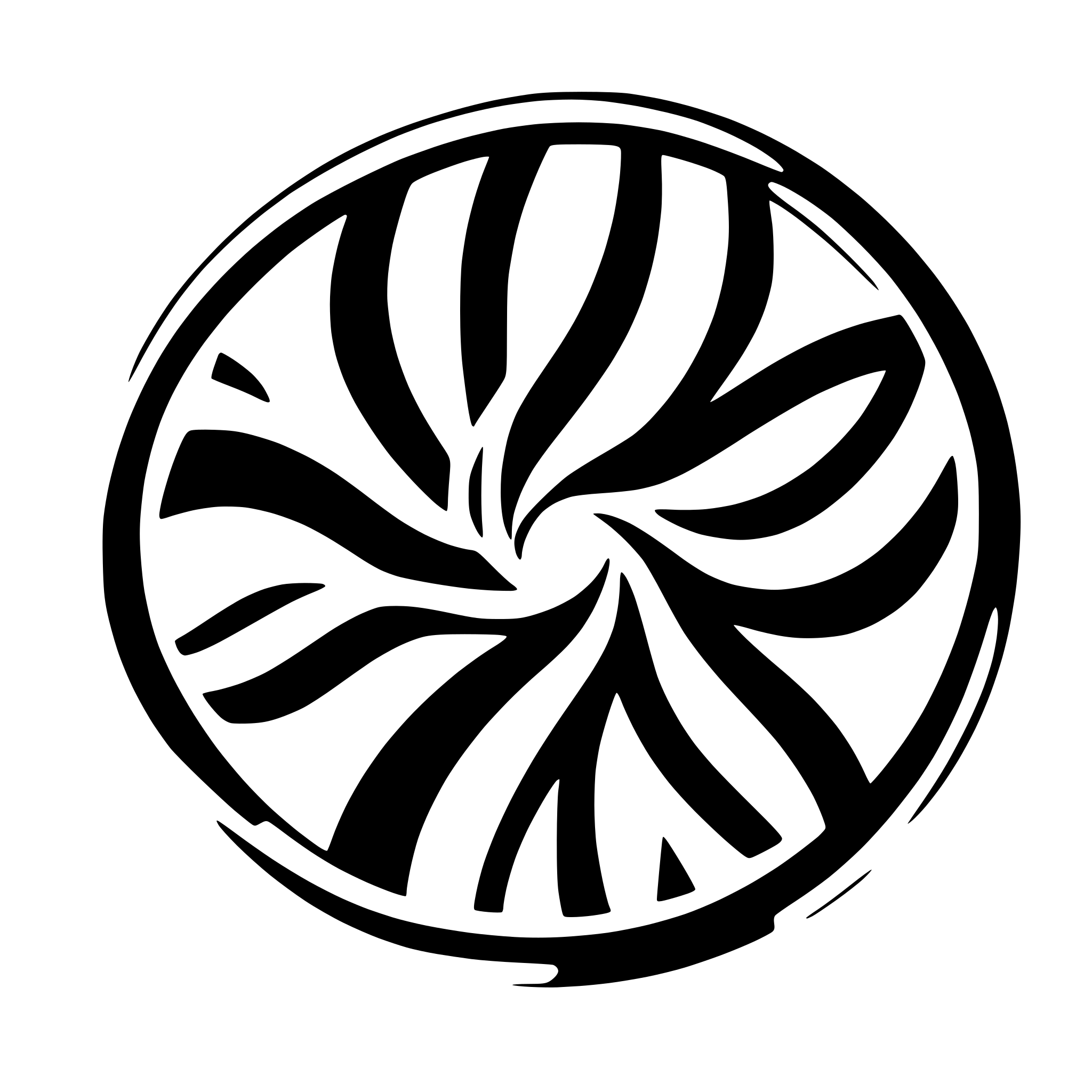AI-generated SVG of a A symmetrical, abstract swirl design made of multiple curved, blade-like segments arranged in a circular pattern. The elements are evenly spaced and rotate clockwise around a central point, forming a vortex-like appearance. Each segment tapers to a sharp point at both ends, with the larger arcs on the outer ring and progressively smaller, tighter arcs forming concentric circles inward. The overall shape resembles a stylized cyclone or whirlpool, with a clean, modern look in solid blue against a 