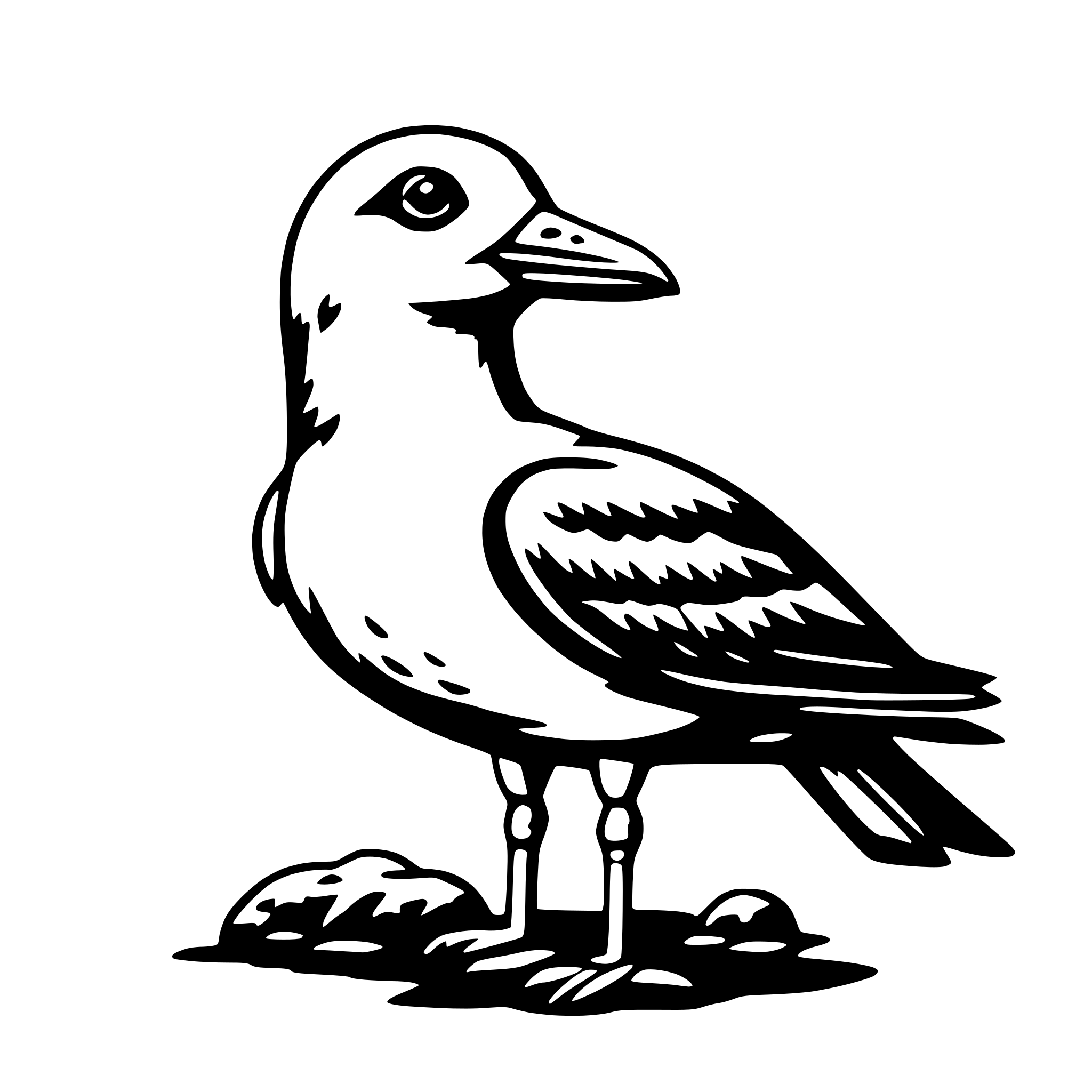 AI-generated SVG of 'seagull with fish'
