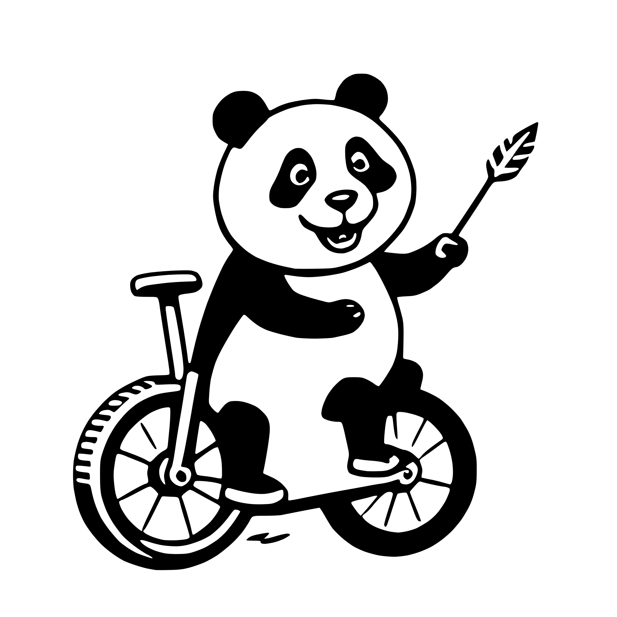 AI-generated SVG of 'panda on unicycle'