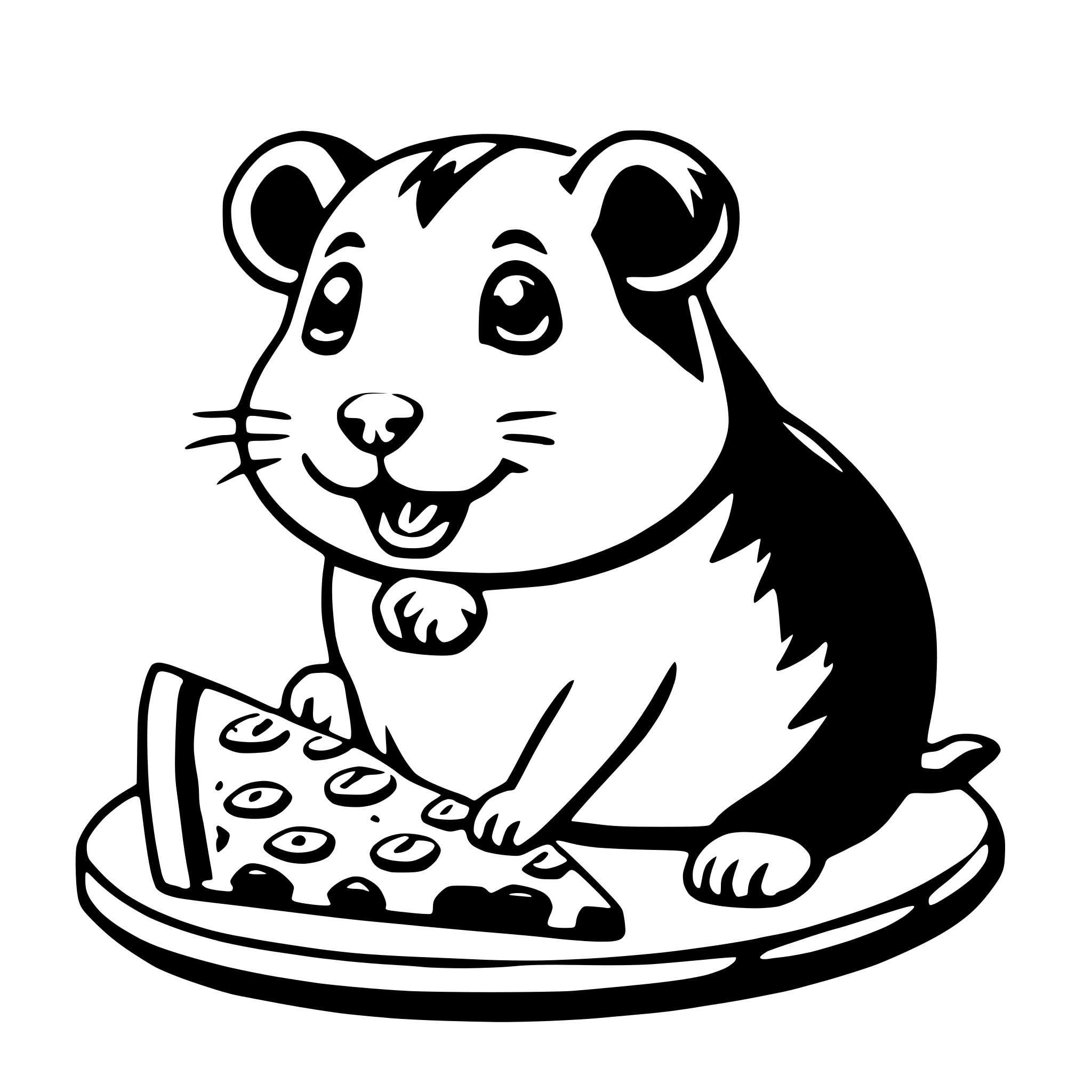 AI-generated SVG of 'hamster eating pizza'