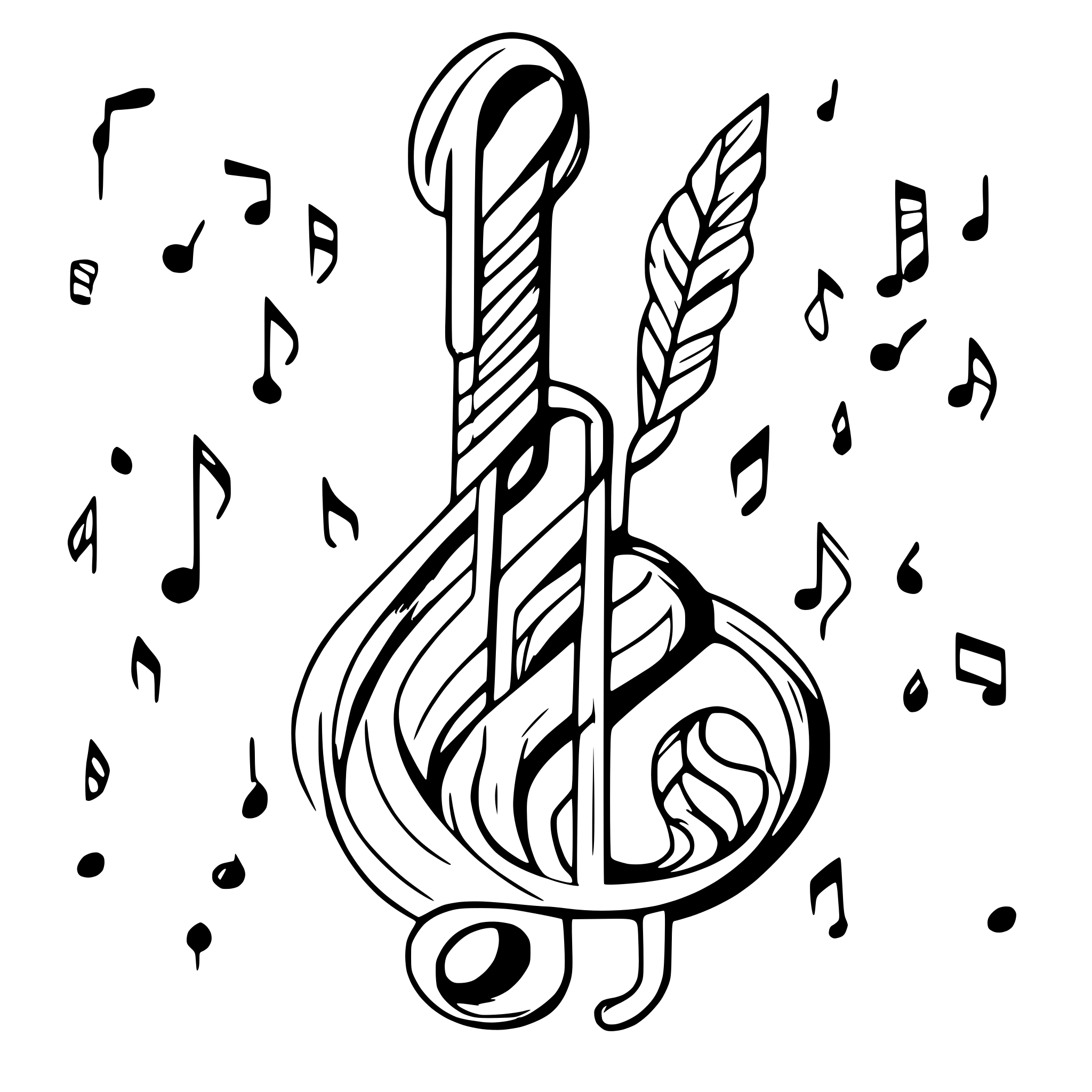 AI-generated SVG of 'musical notes'