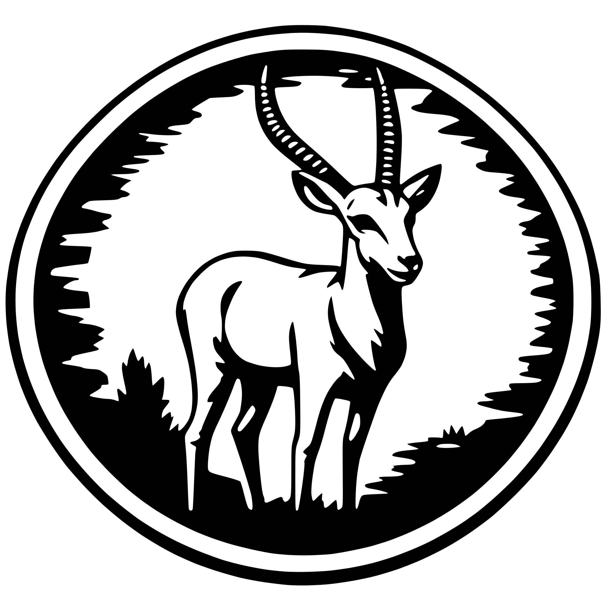 AI-generated SVG of a gazelle head inside a circle