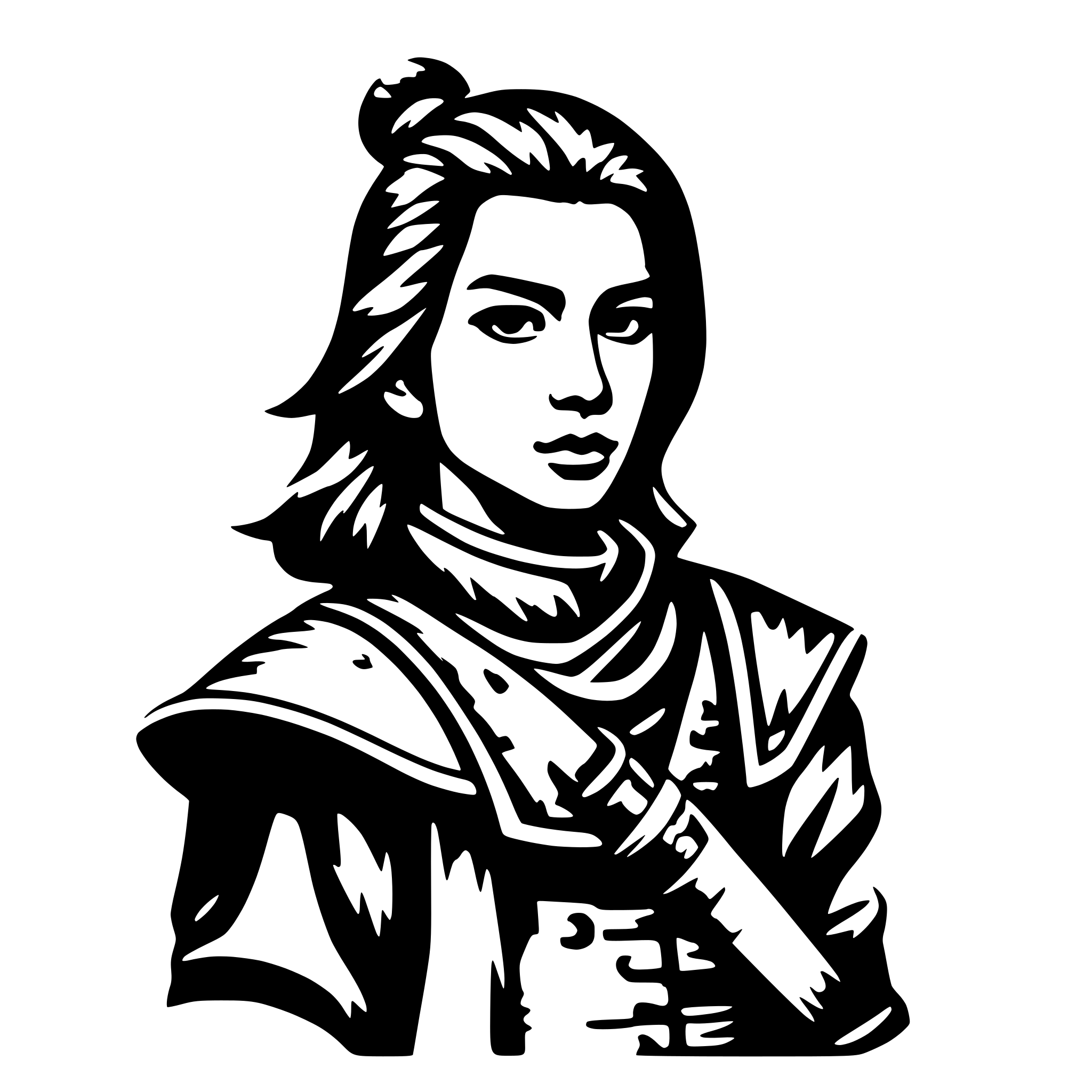AI-generated SVG of a young samurai