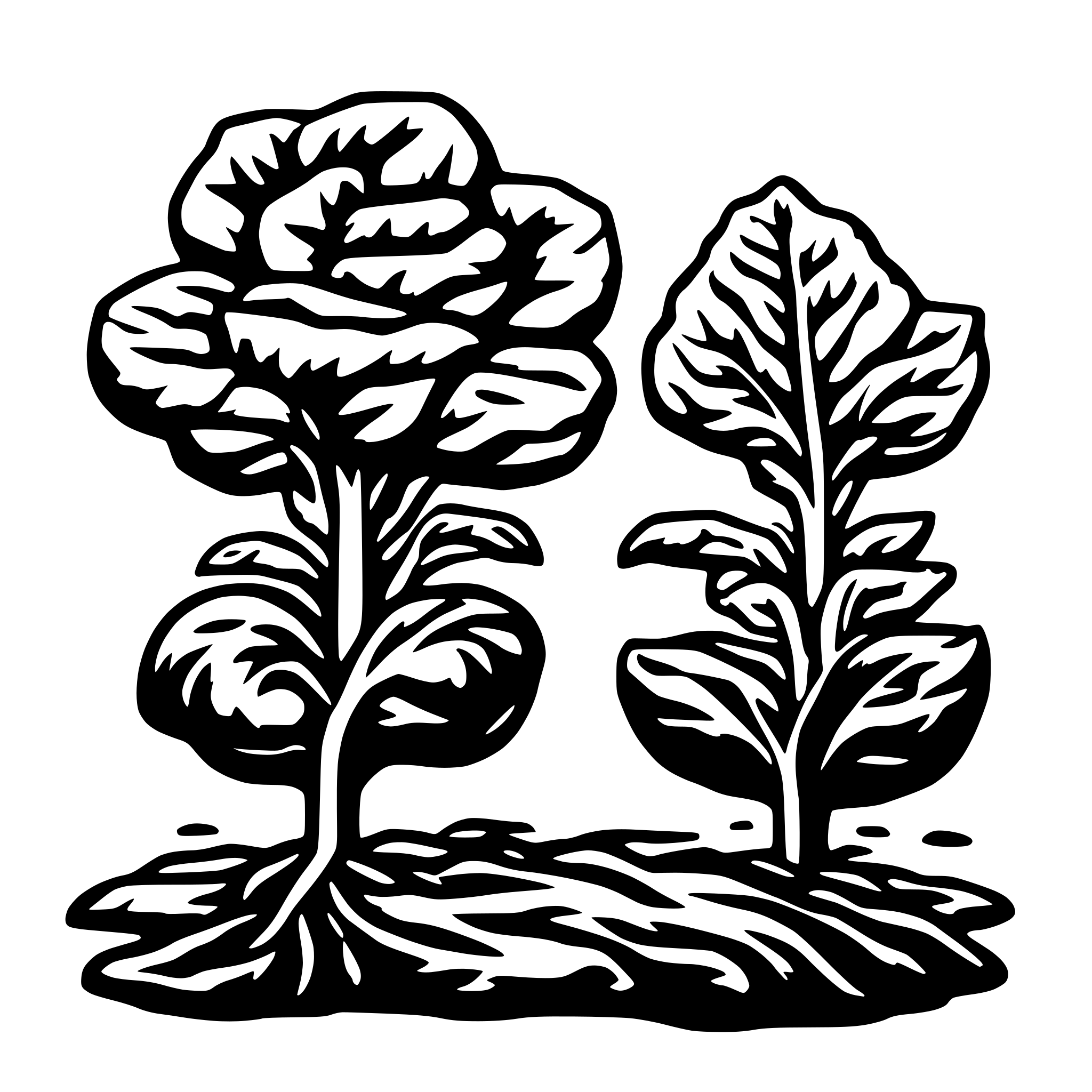 AI-generated SVG of a lettuce growth with roots