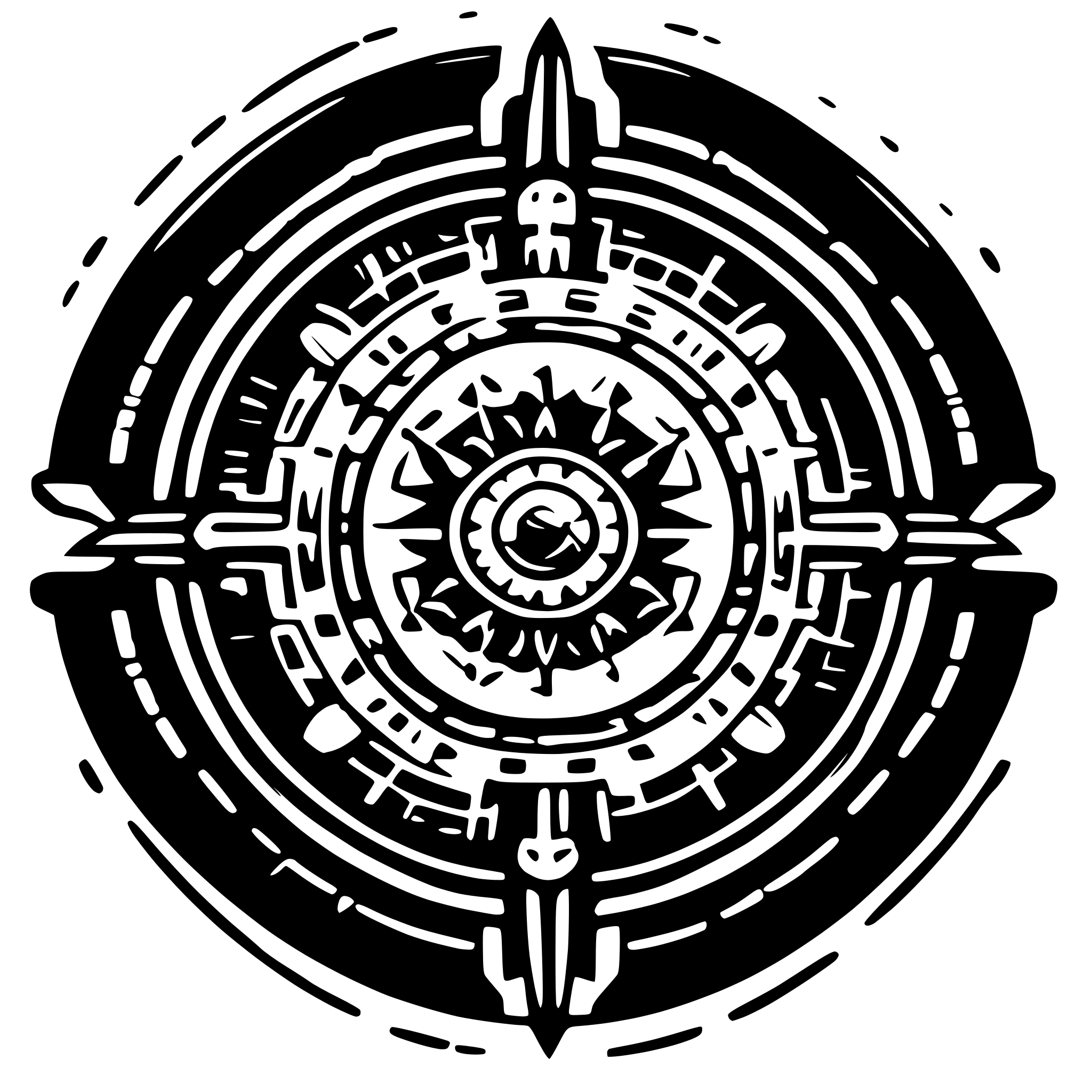 AI-generated SVG of 'futuristic like mandala, tech style'