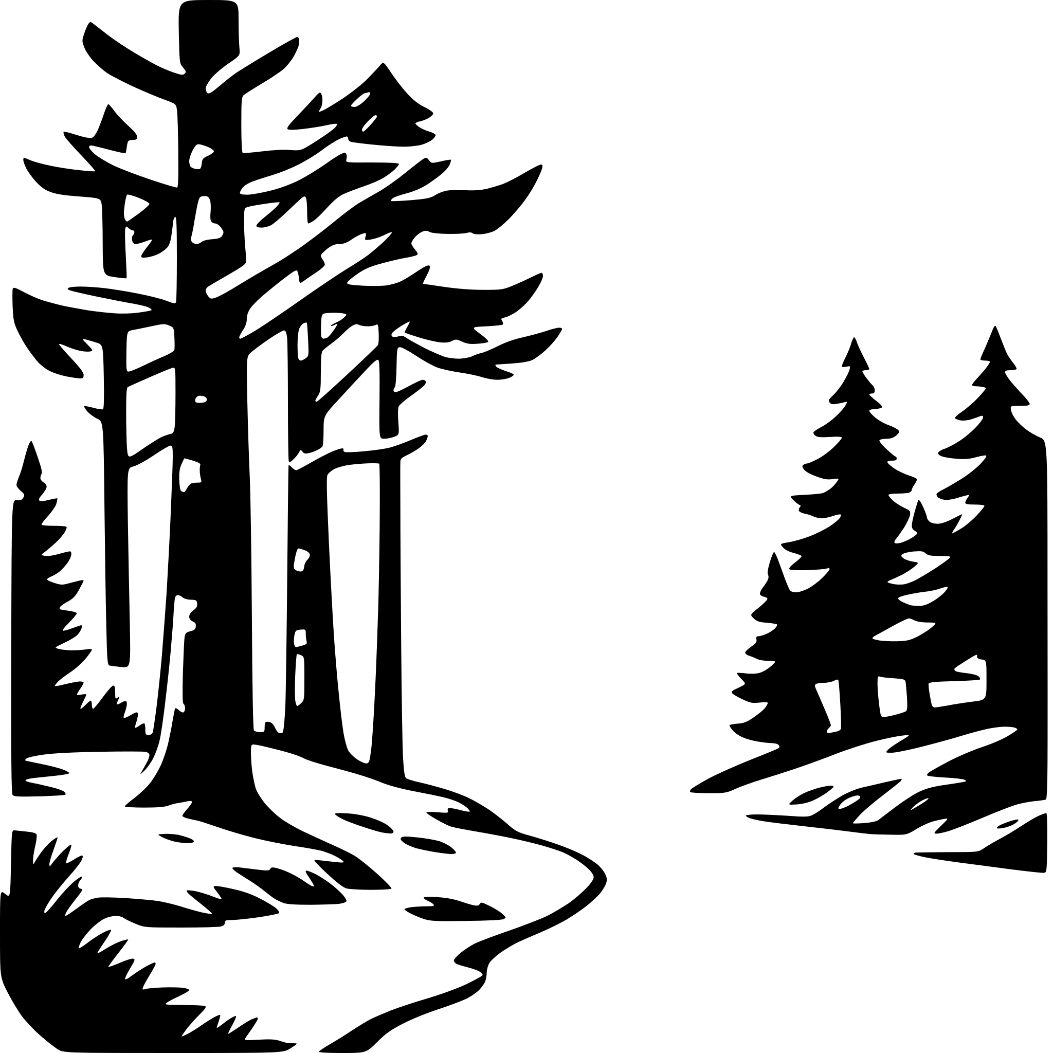 AI-generated SVG of a snowy forest