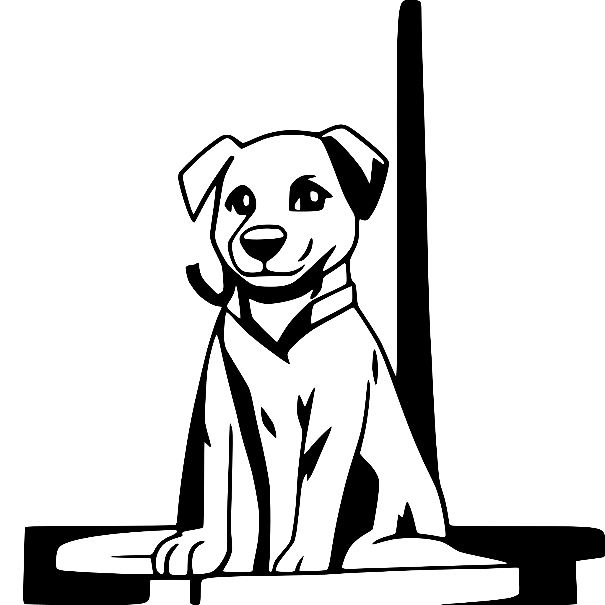 AI-generated SVG of a Happy Dog Standing on Grooming Table: A groomer trimming the dog’s fur with scissors in hand.