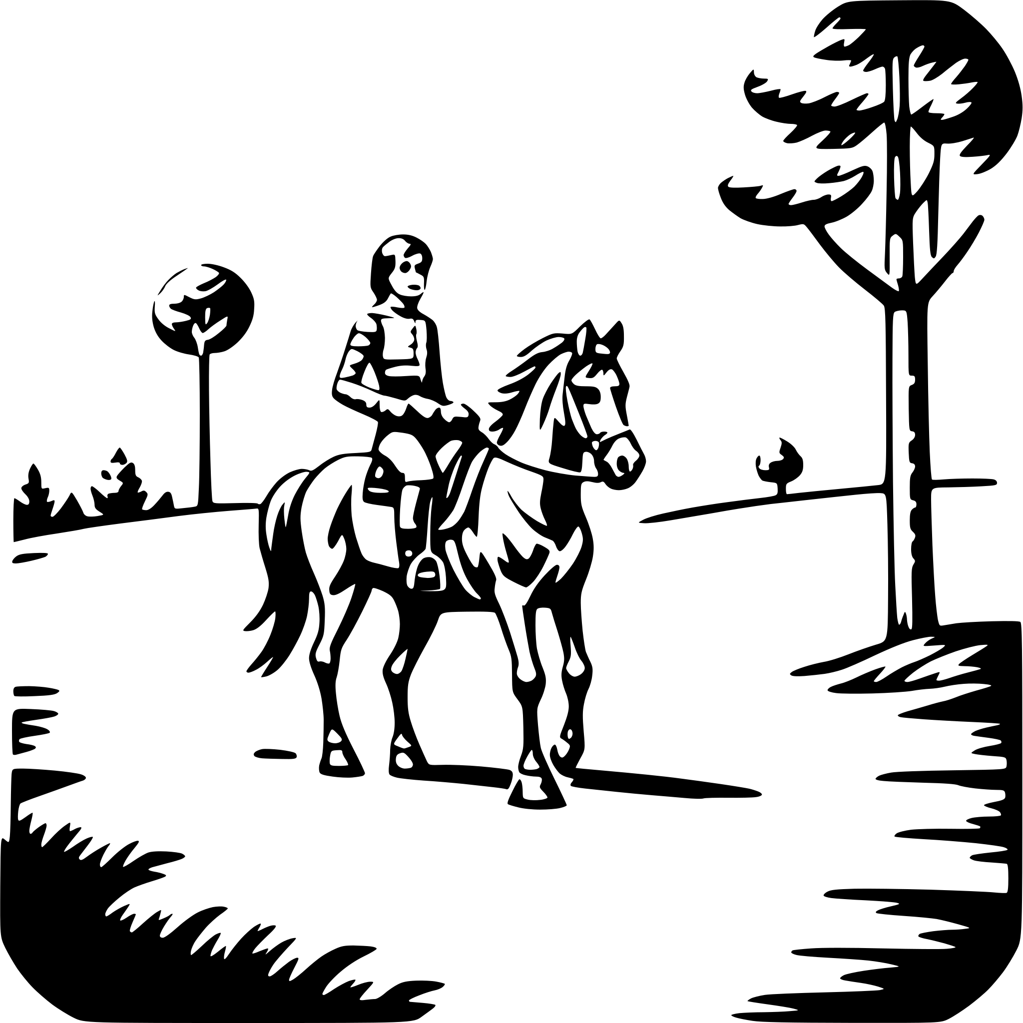 AI-generated SVG of 'horseback riding trail'