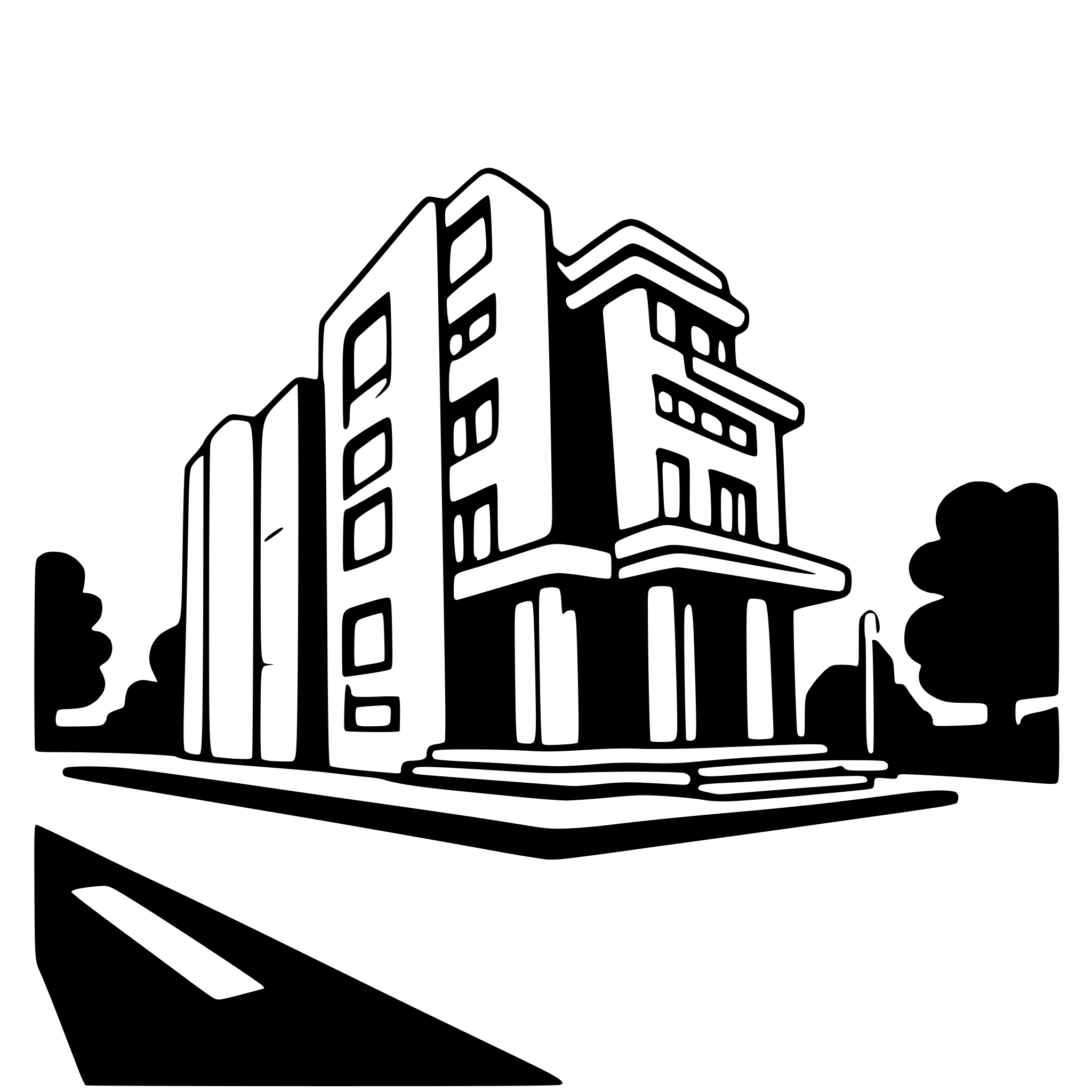 AI-generated SVG of 'perspective view of a building and the entry on the right side'