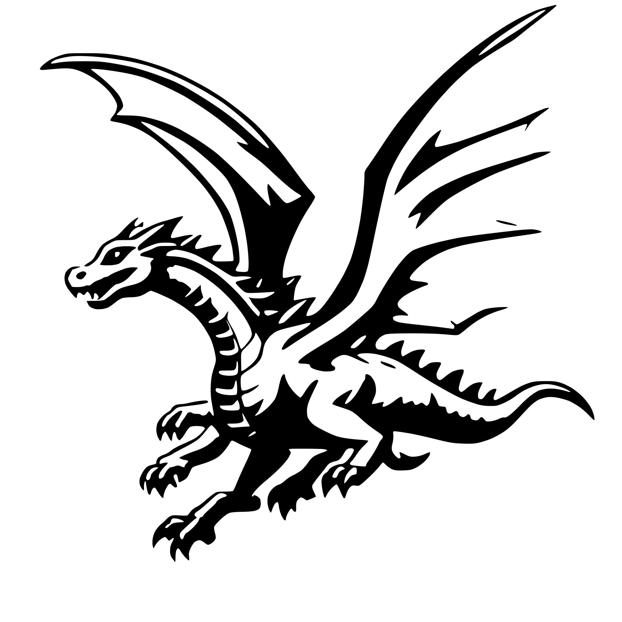 AI-generated SVG of 'flying dragon'