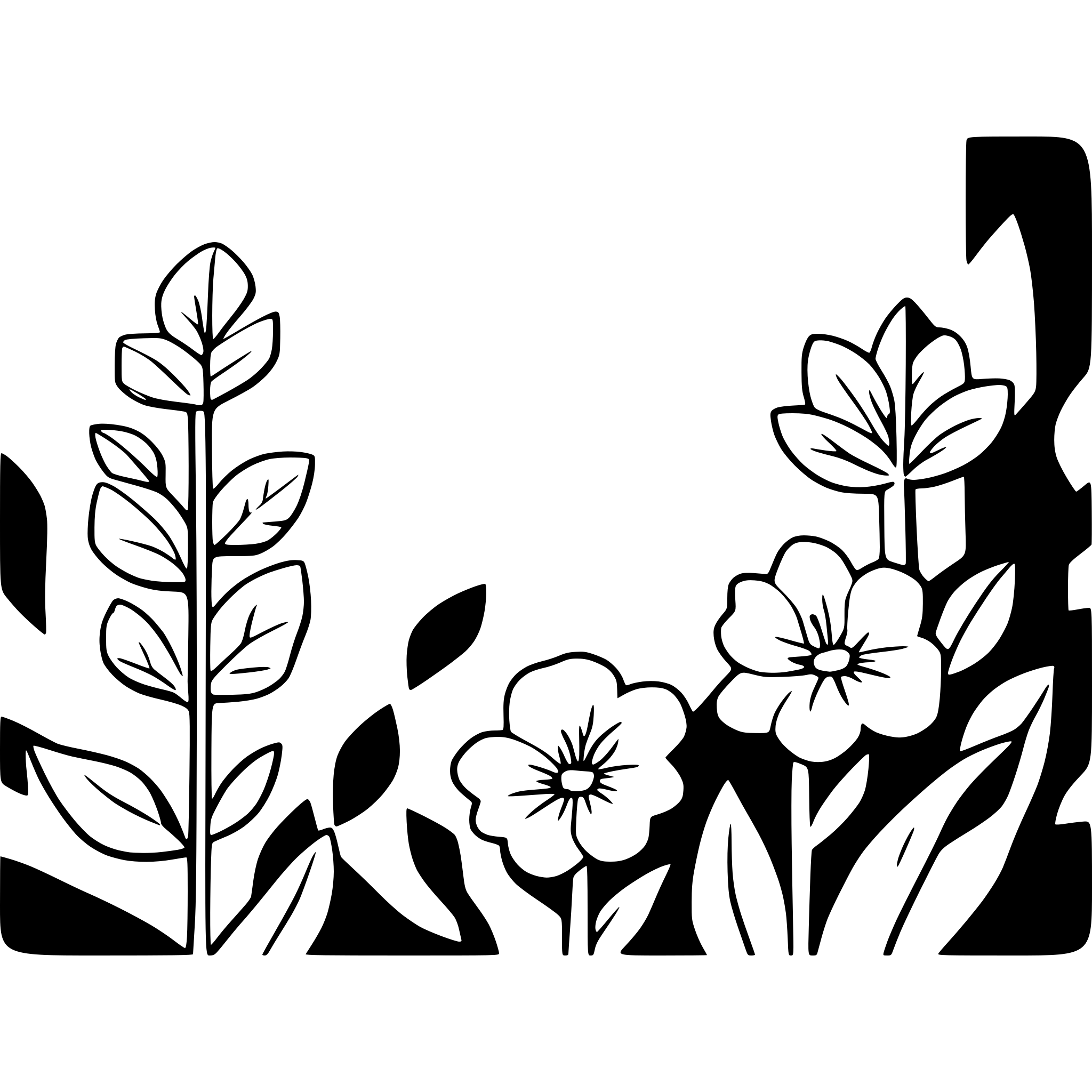 AI-generated SVG of a line of flowers
