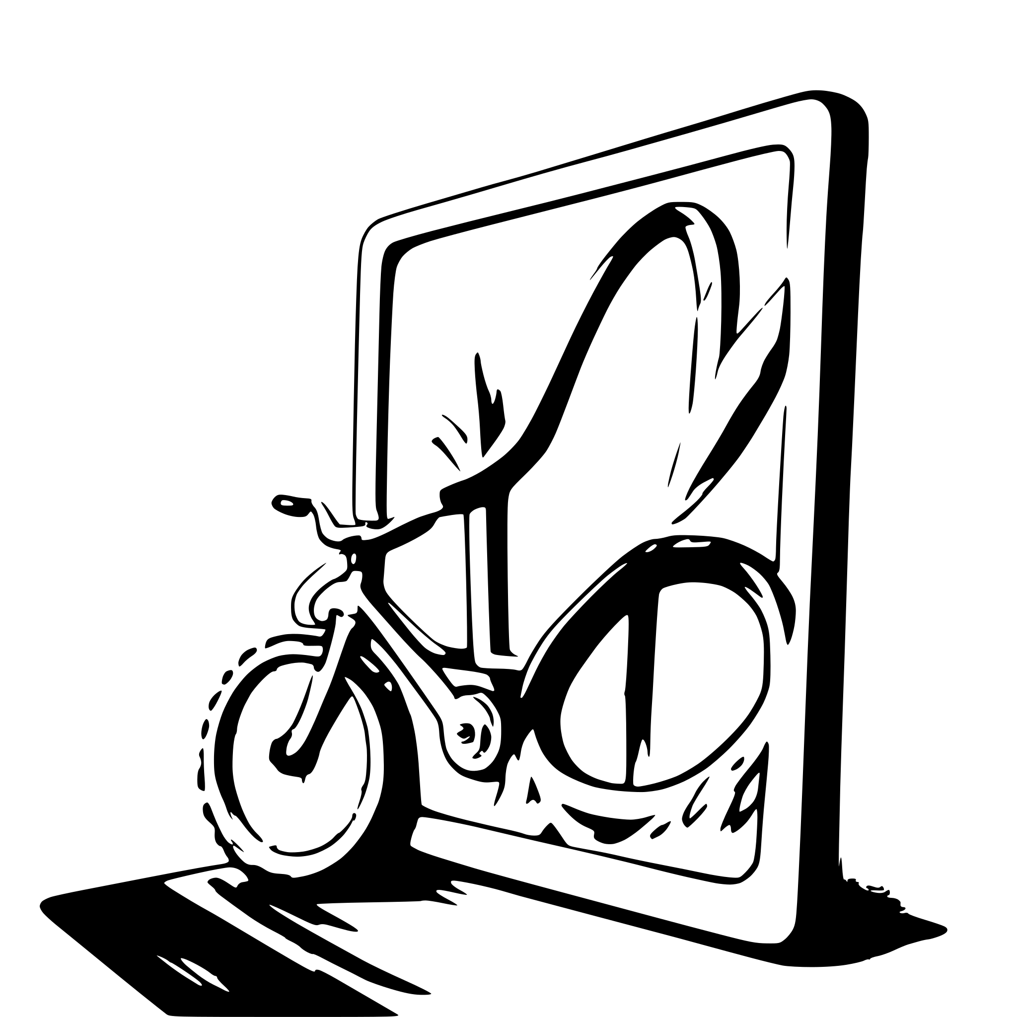 AI-generated SVG of a mountainbike breaking out of a picture frame