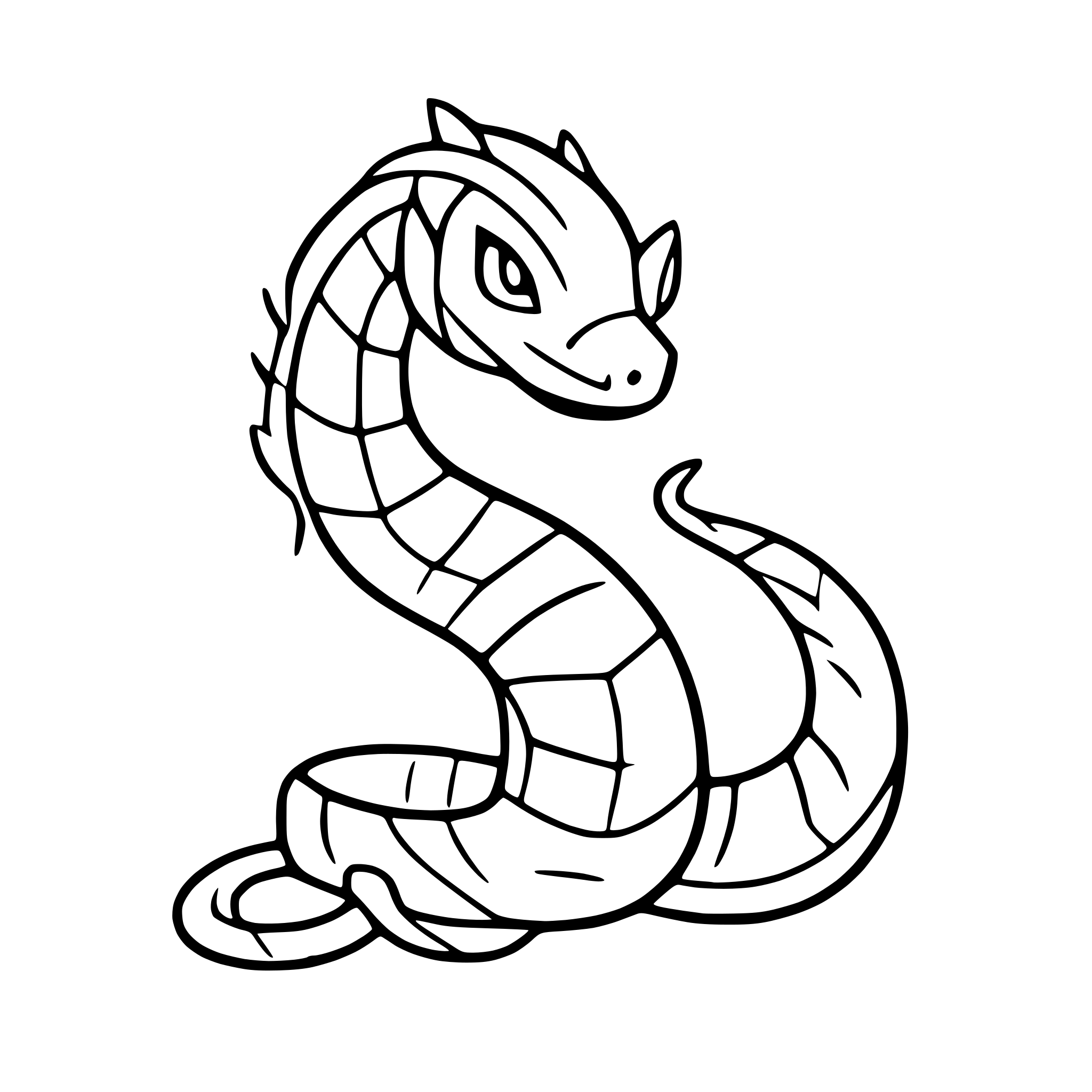 AI-generated SVG of 'serpent biting its own tail'