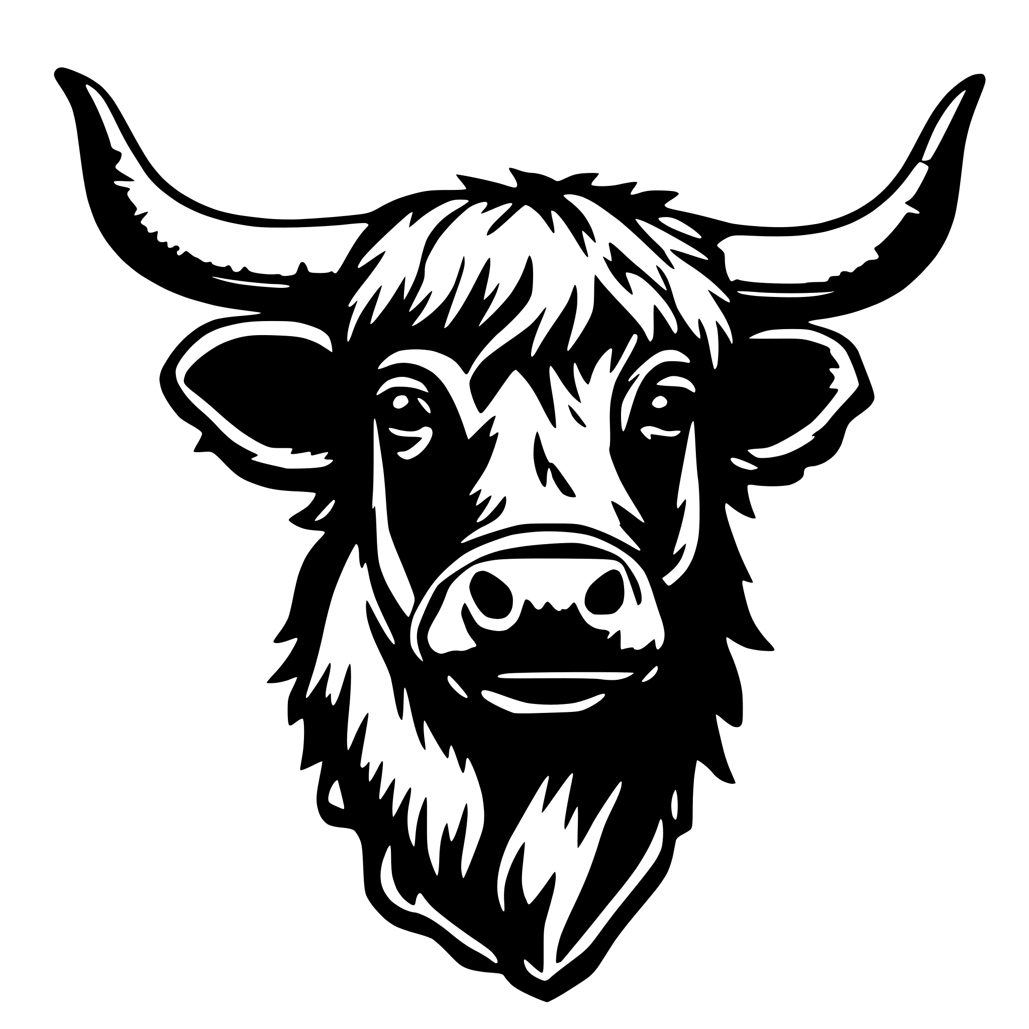 AI-generated SVG of 'leather patch of highland cow'