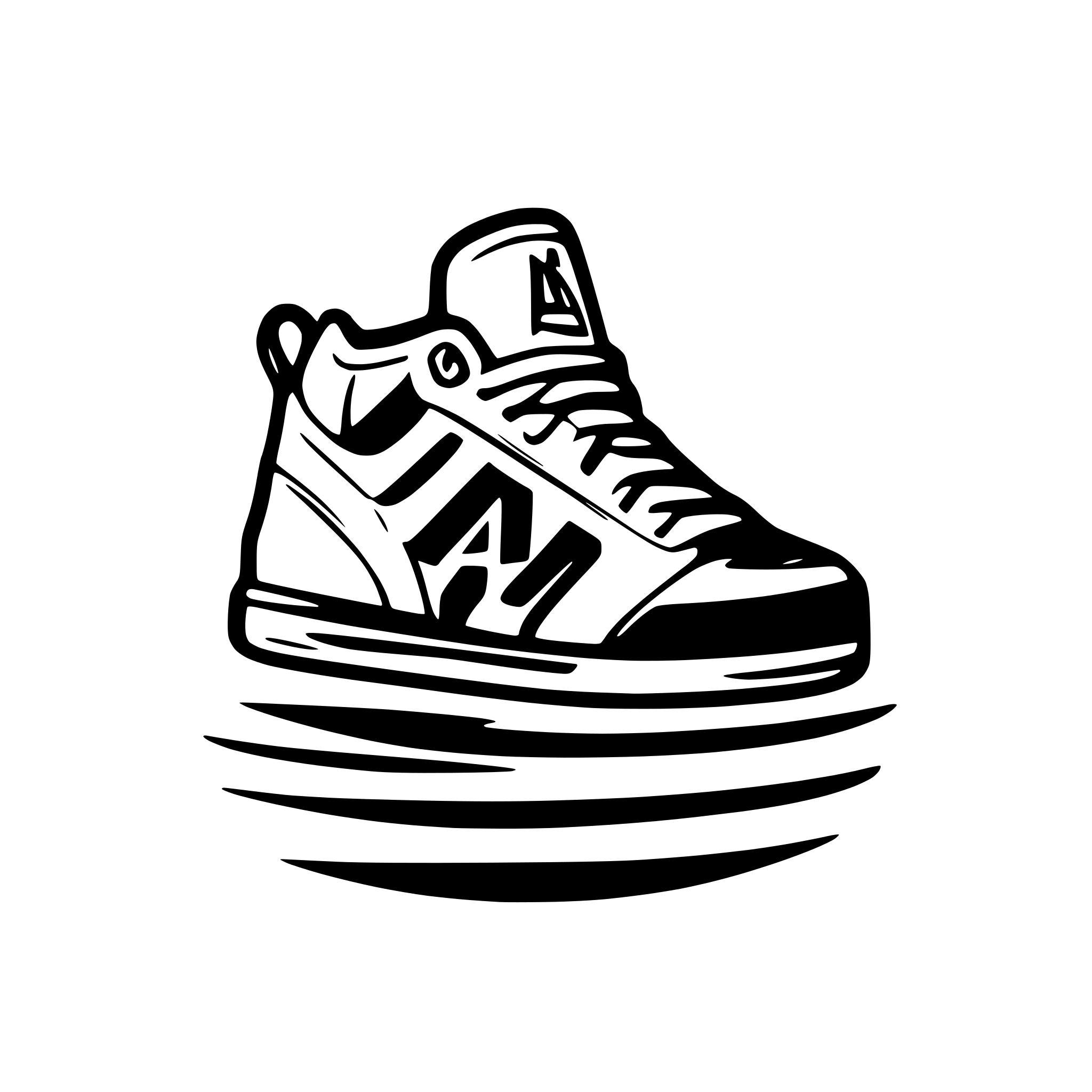AI-generated SVG of a Use initials A.M with styling from nba player signature sneaker logo