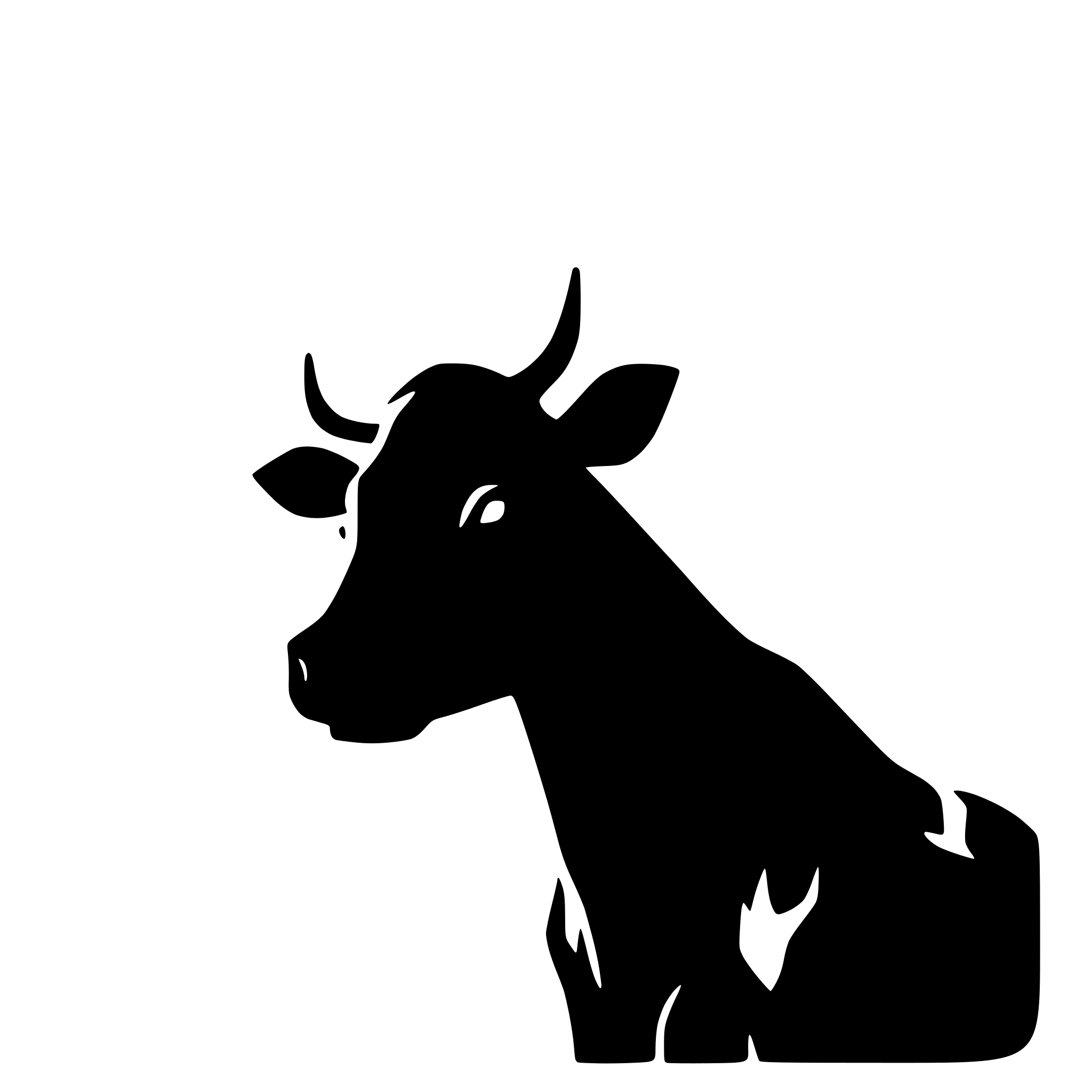 AI-generated SVG of a cow silhouette minimalist
